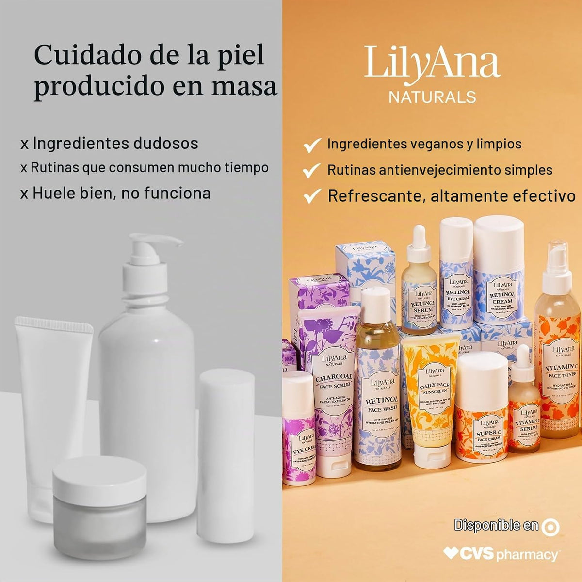 LilyAna Naturals Suero de retinol, fabricado en Estados Unidos, sue...