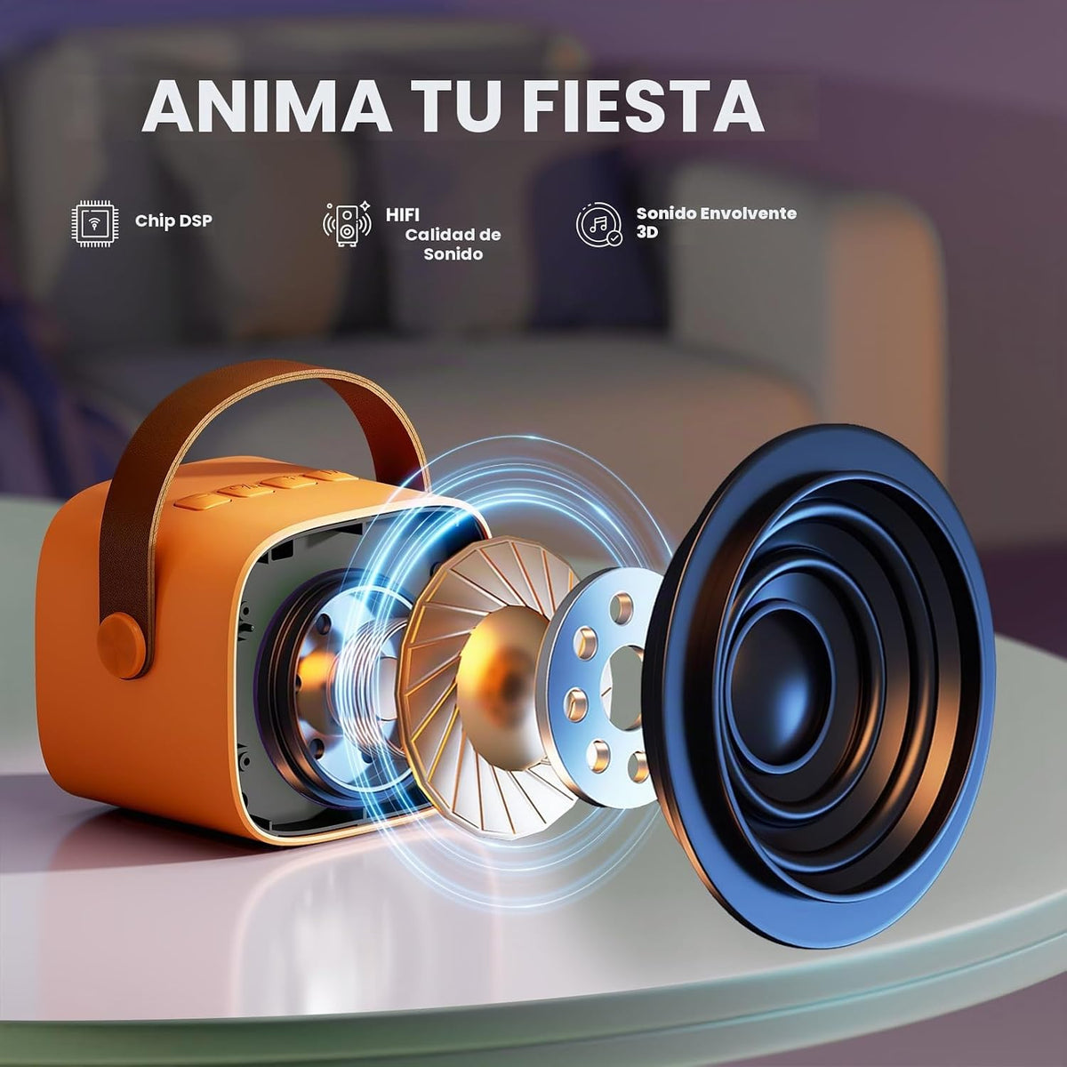 Micrófono de karaoke mini YLL para niños y adultos, altavoz Bluetoo...