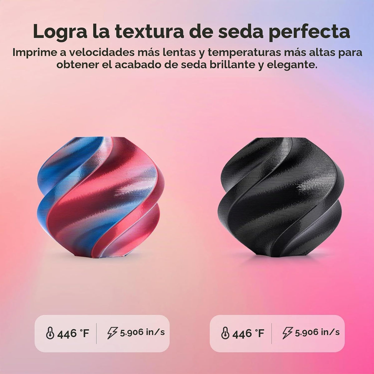AMOLEN Silk 4 colores en 1 filamento de impresora 3D, azul\/rojo\/b...