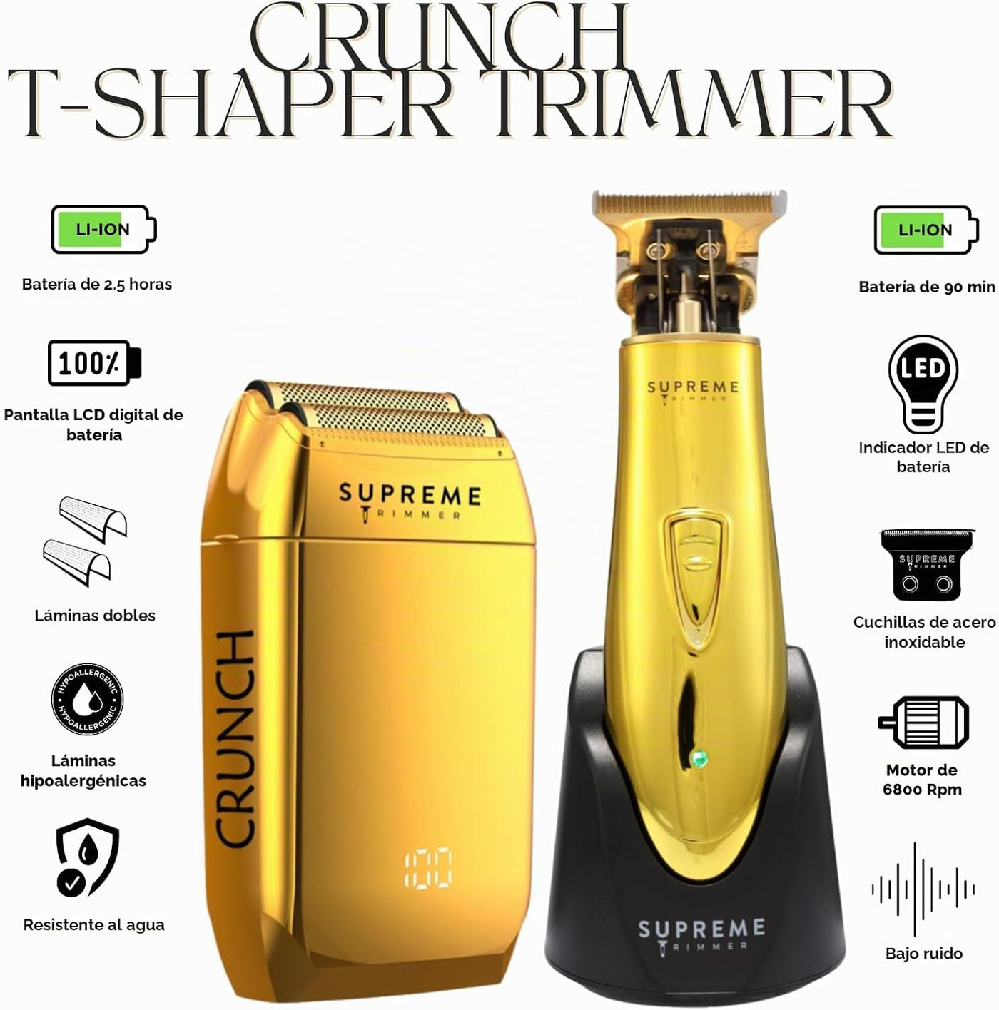 Supreme Trimmer Recortadora T-Shaper 2 en 1 y Afeitadora de Lámina...