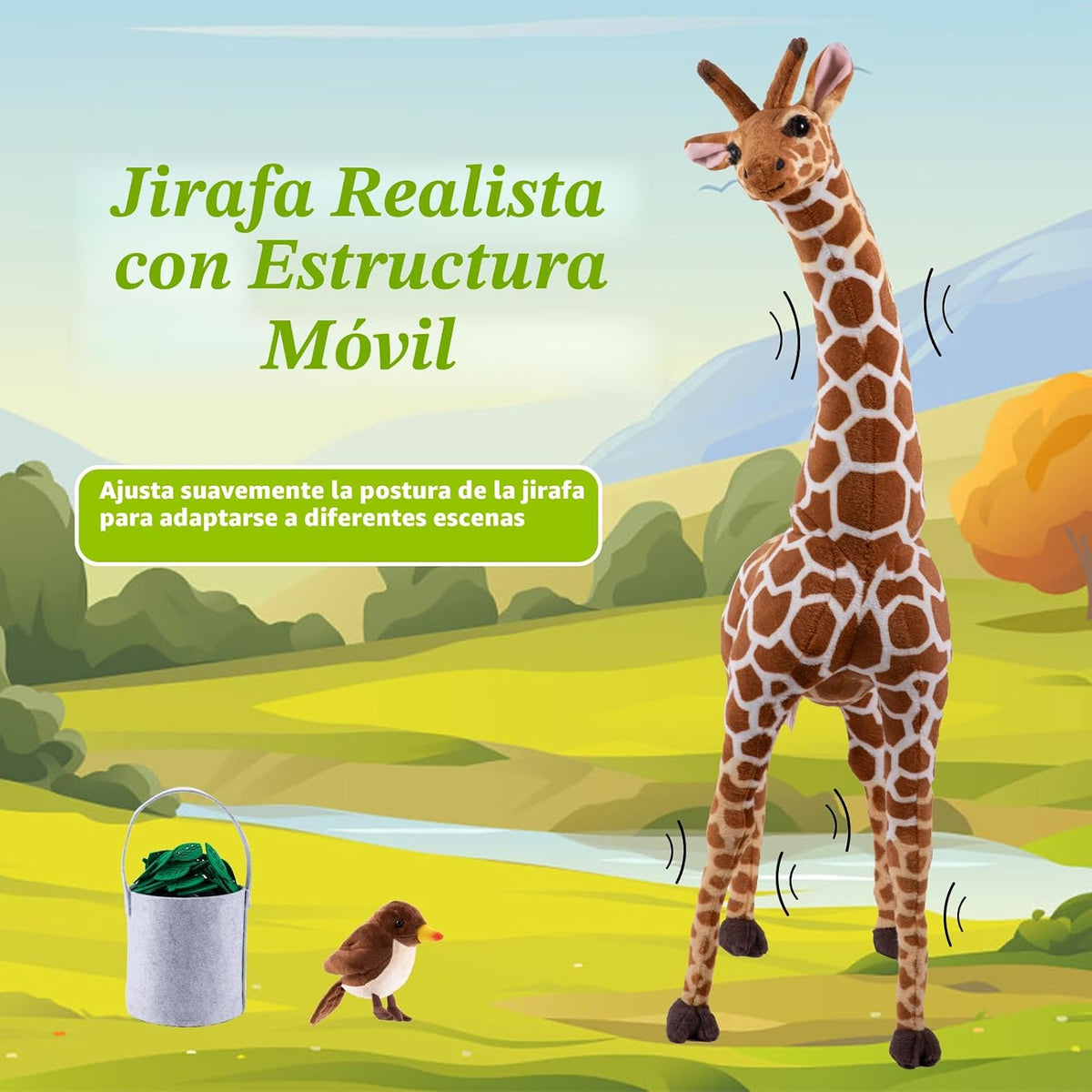 BRINJOY Juego de Jirafa de Peluche Gigante, Juguete de Peluche de J...