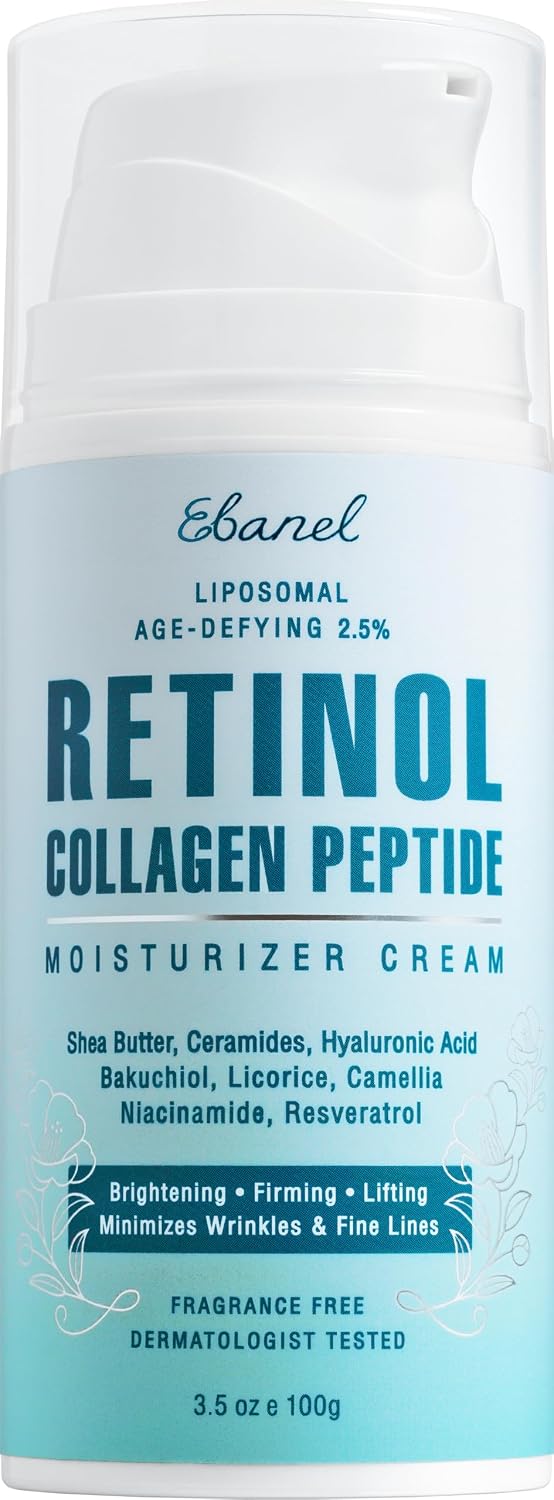 Ebanel Crema hidratante facial con 2.5% de retinol con péptidos, vi...