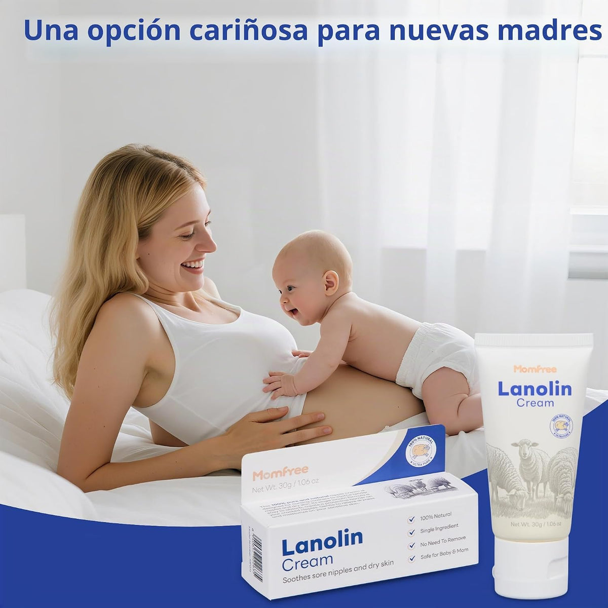 Crema para pezones segura para la lactancia: bálsamo para pezones d...