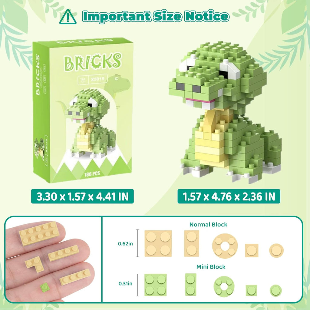 IBLOTIME Juego de 10 mini bloques de construcción de dinosaurios, 1...