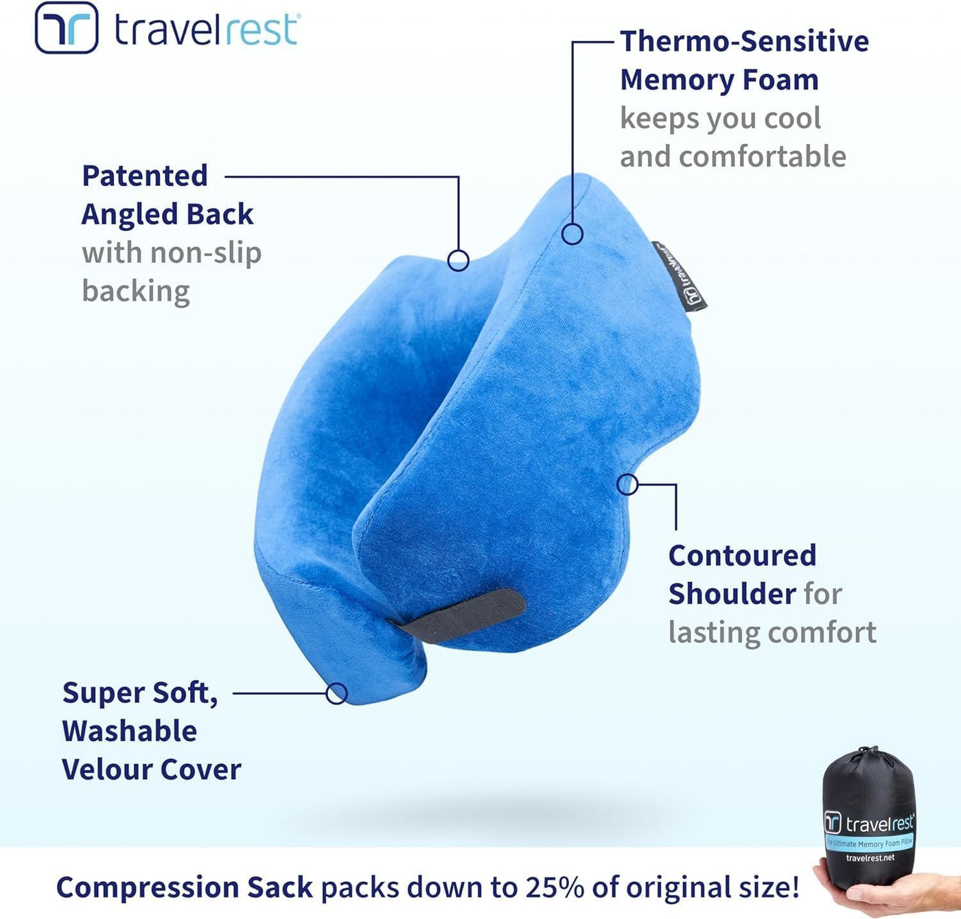 Almohada de apoyo para el cuello TRAVELREST Nest - Esenciales de vi...