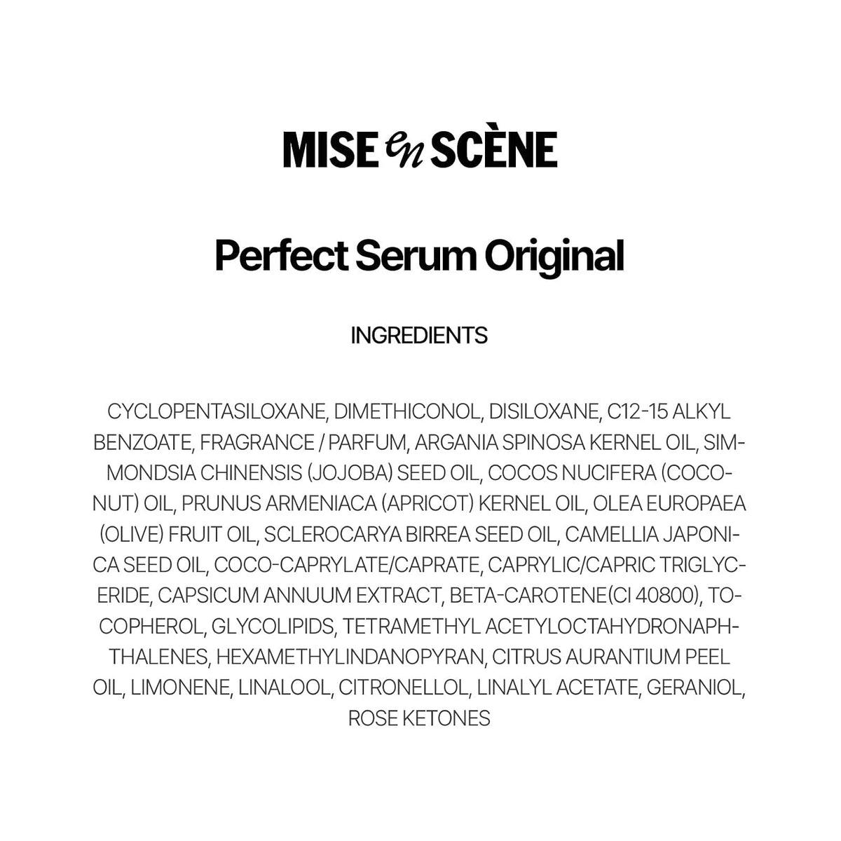 Mise En Scene Perfect Serum Original - Aceite para el cabello prote...