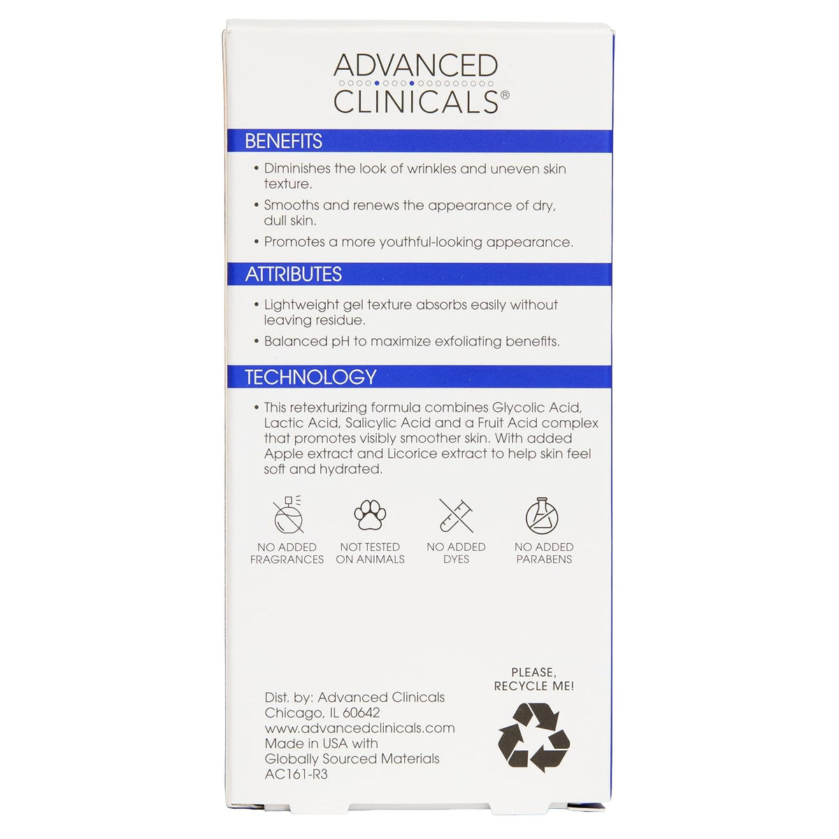 Advanced Clinicals - Suero exfoliante con ácido glicólico al 10% pa...