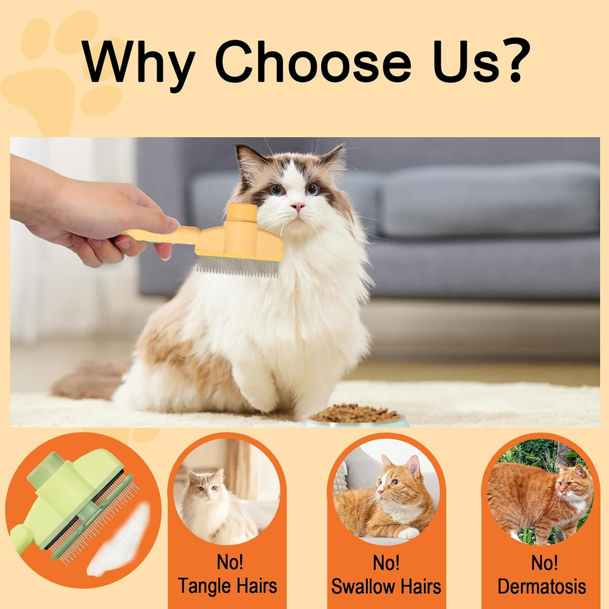 MeowAroma Peine de deshedding para gatos, 2 herramientas de depilac...