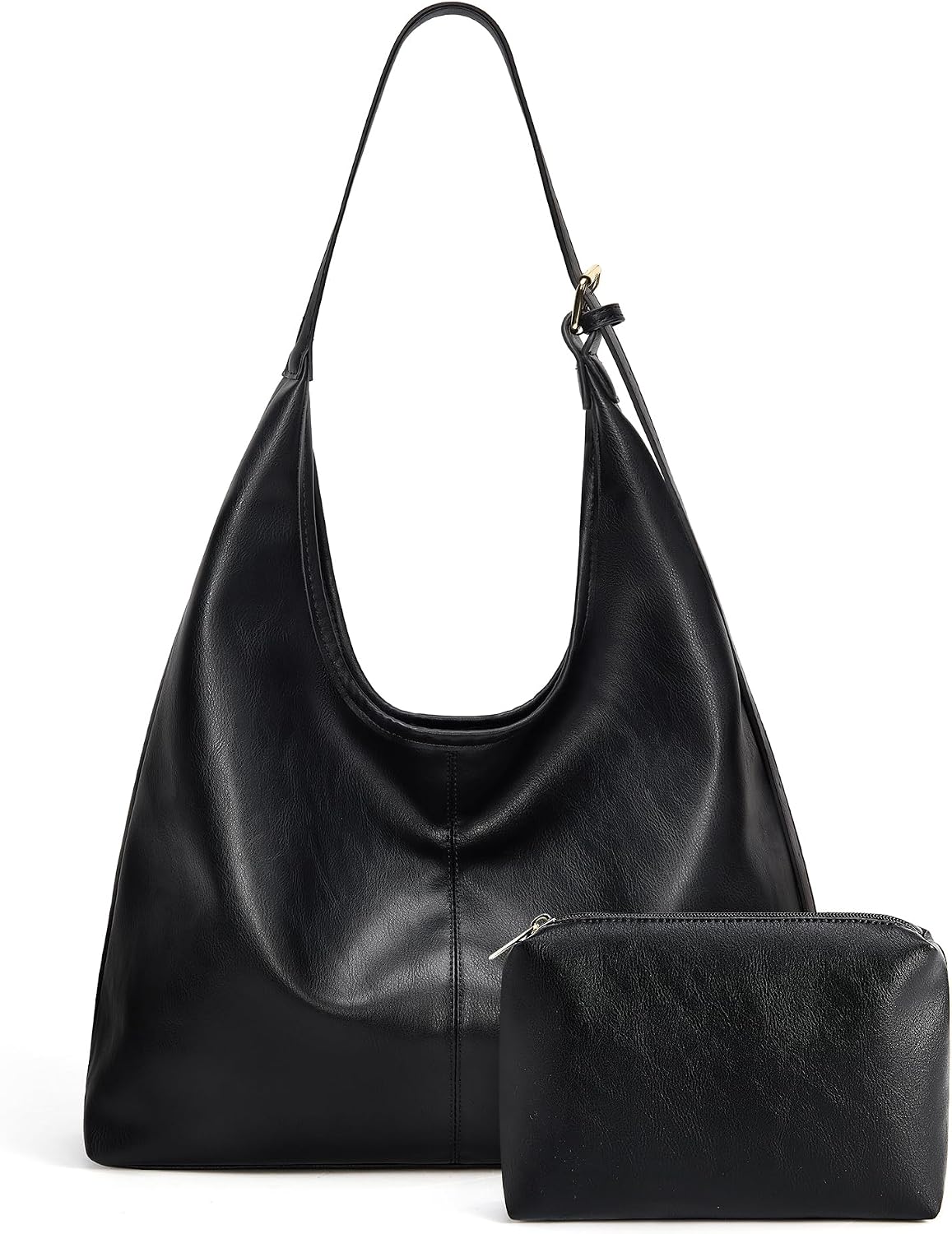 Missnine Bolsos Hobo de cuero vegano para mujer, bolso de hombro su...