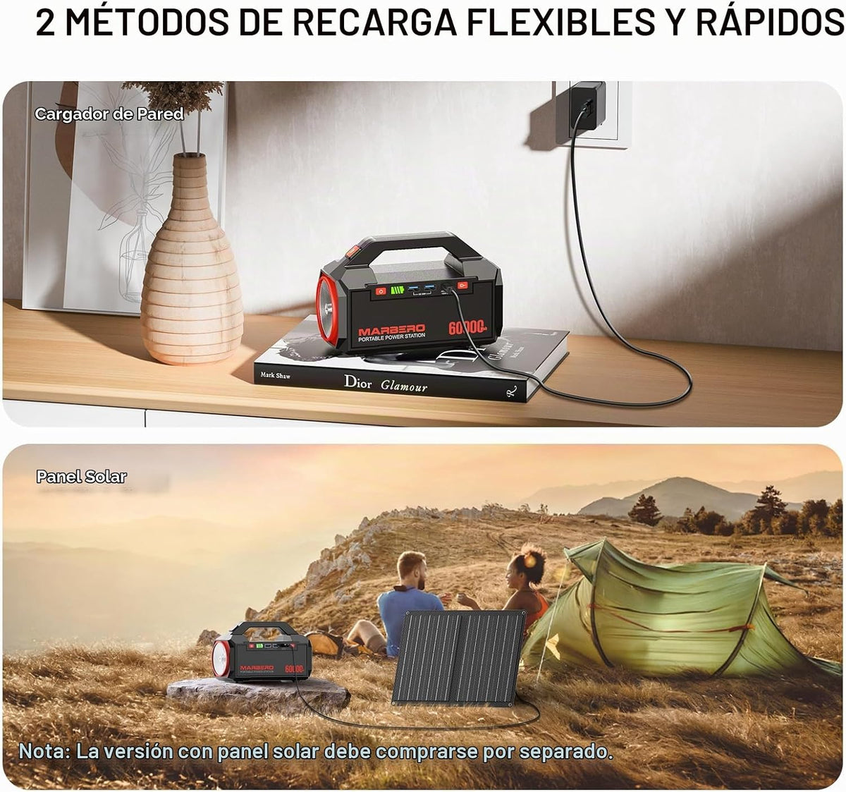 MARBERO Estación de energía portátil de 222 Wh, cargador portátil,...