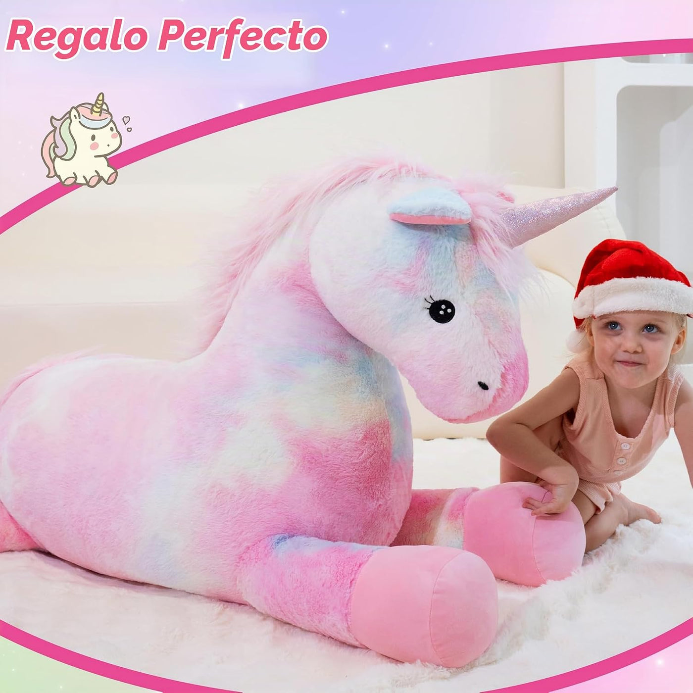 GADXV Peluche de unicornio grande, regalo de unicornio de 49 pulgad...