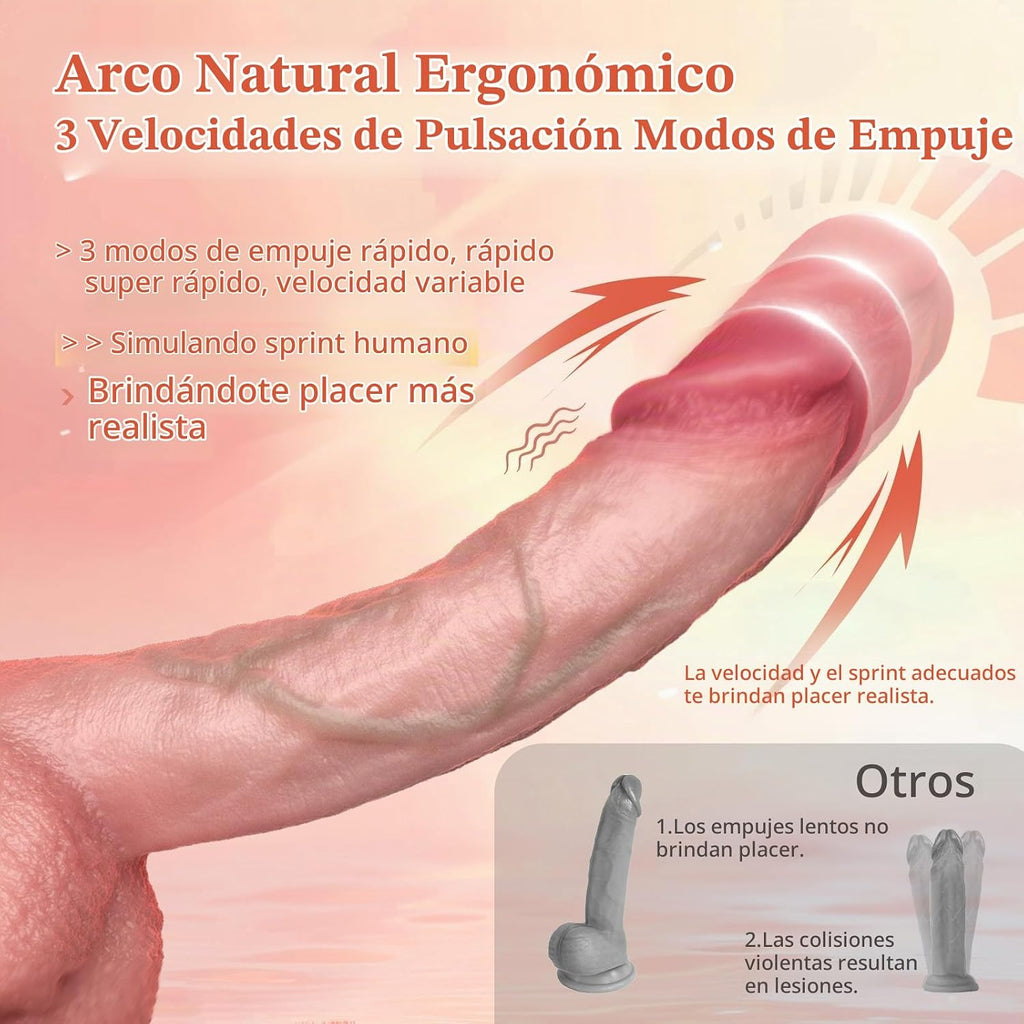 Mrgras Consolador de empuje de pulsación, juguetes sexuales con 3 m...
