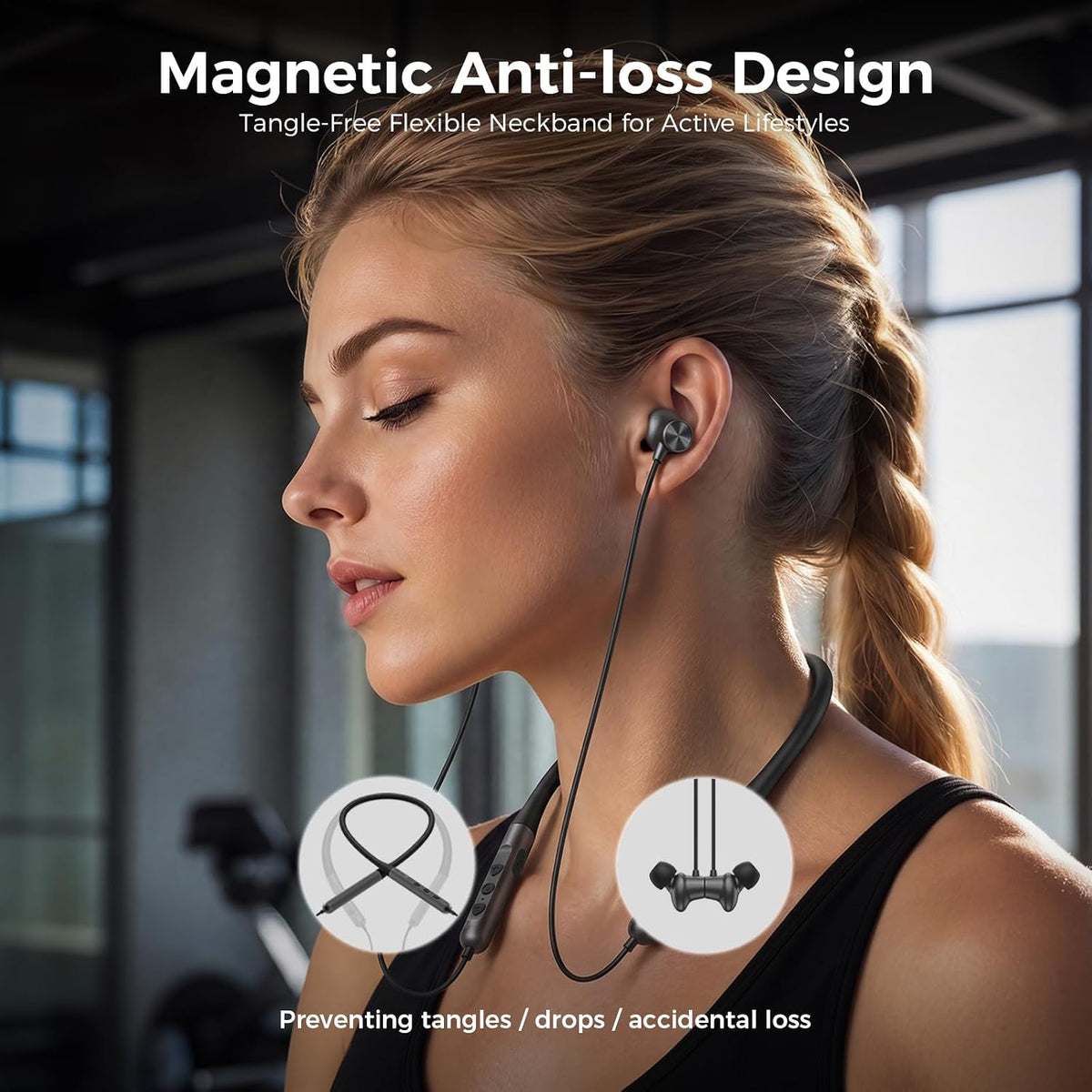 Auriculares Bluetooth ergonómicos con banda para el cuello, auricul...