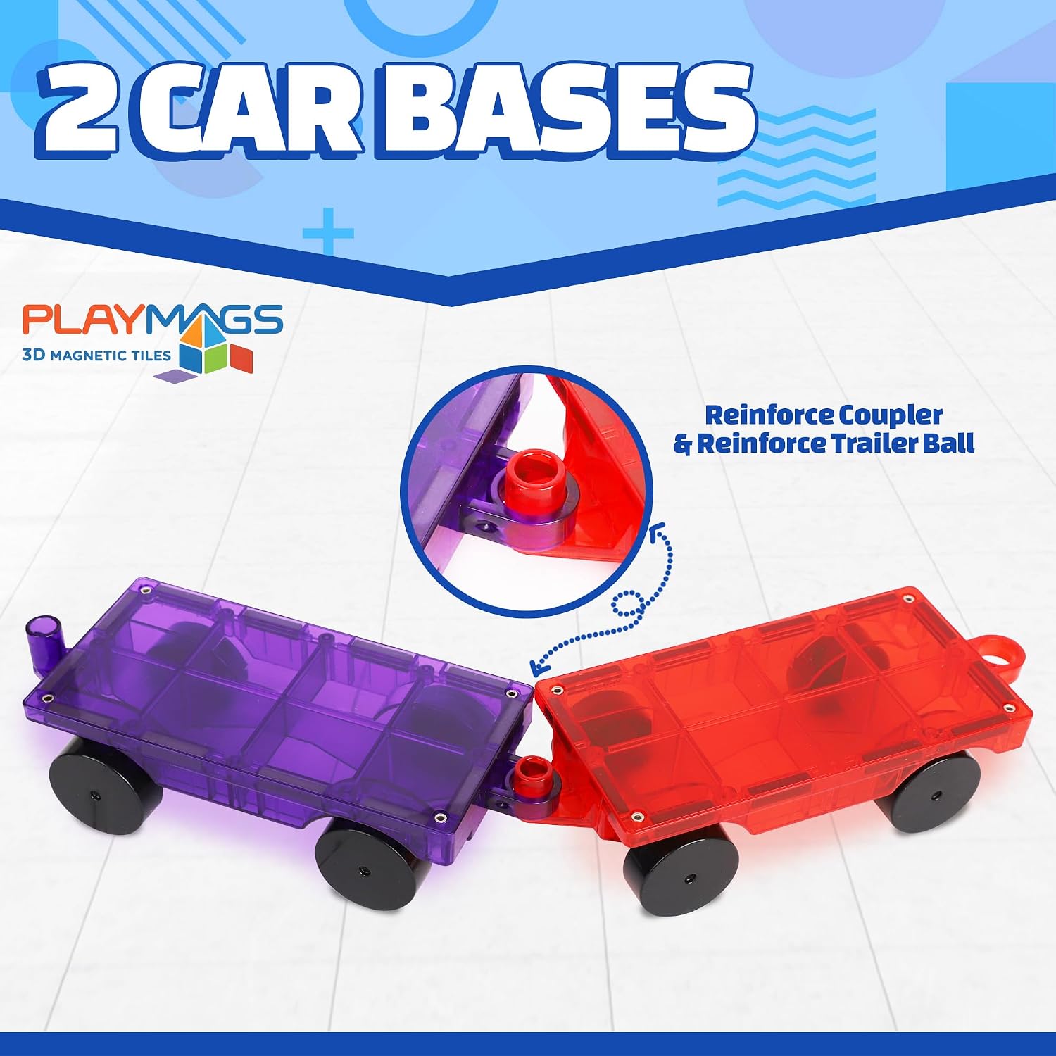 Playmags Juego magnético de coche (2 piezas) \u2013 Bases de coche...