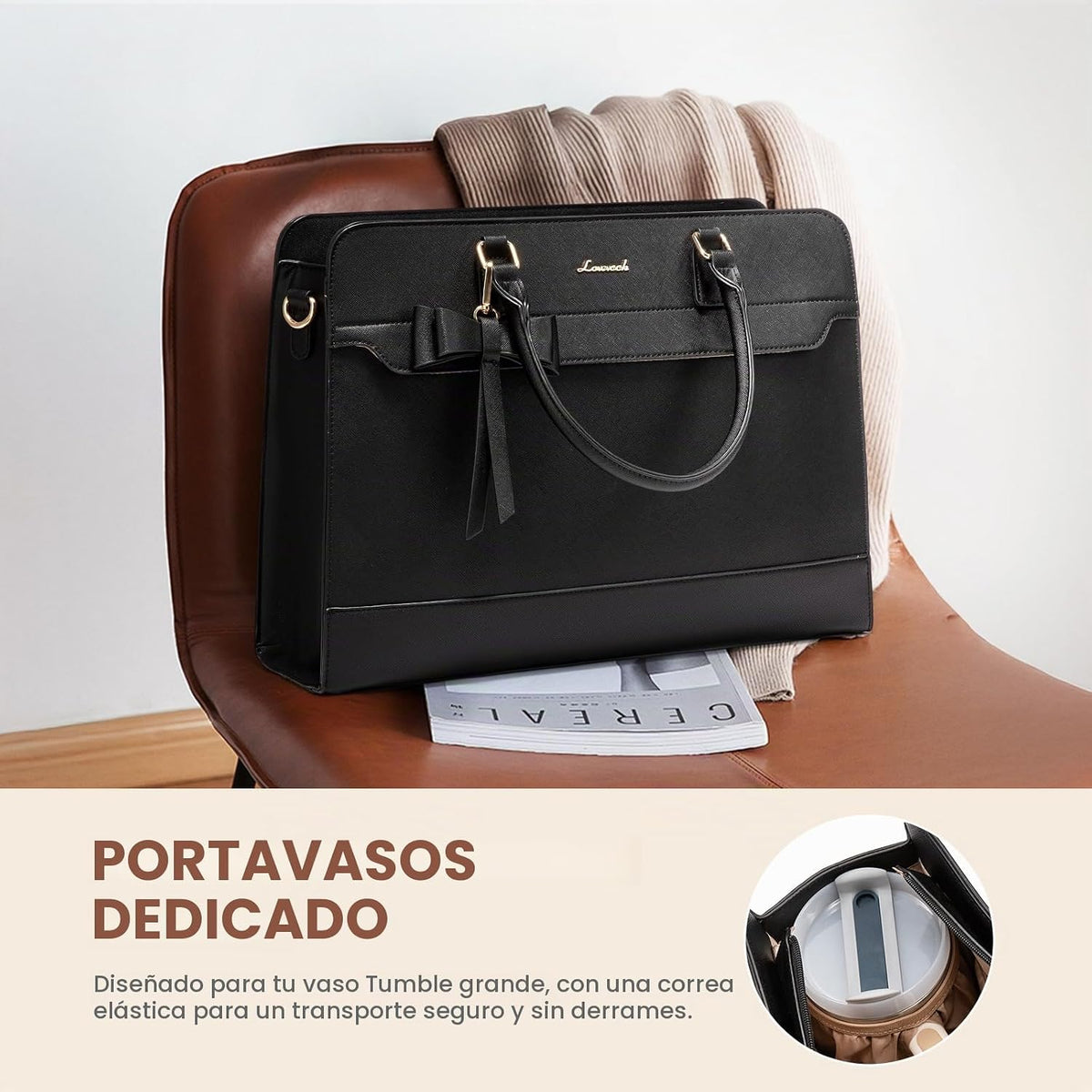 LOVEVOOK Bolso para laptop de mano para mujer, bolso de trabajo de...