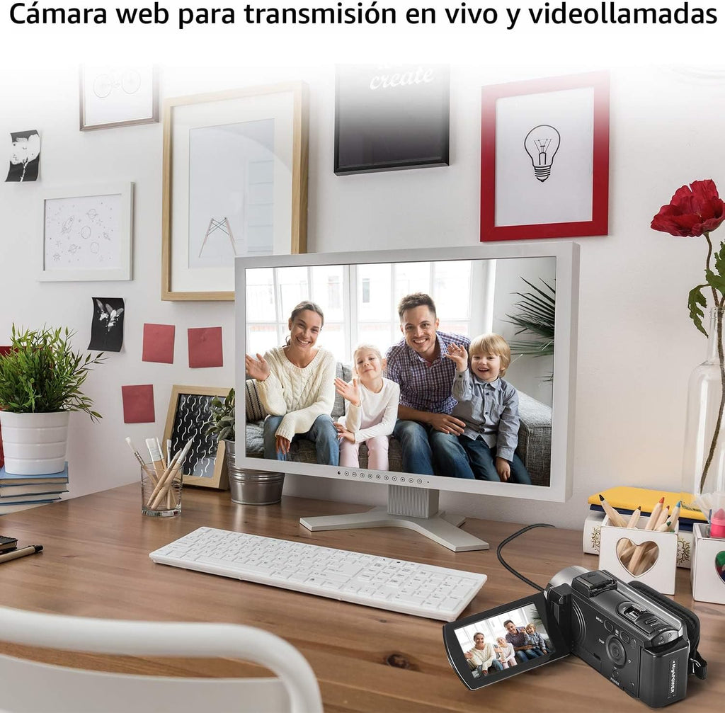 Kimire Videocámara Videocámara Digital Grabadora Full HD 1080P 15FP...