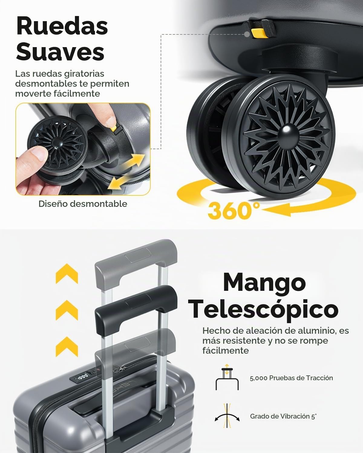 Lekesky Equipaje de mano debajo del asiento de 16 pulgadas aprobado...