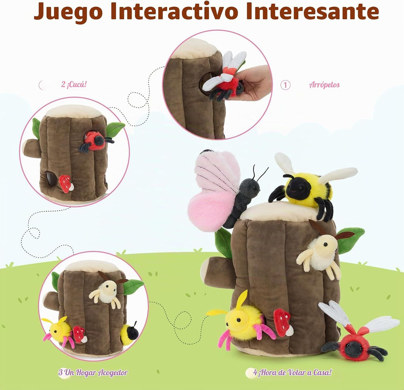 MaoGoLan Juego de 6 juguetes de peluche de insectos voladores con p...