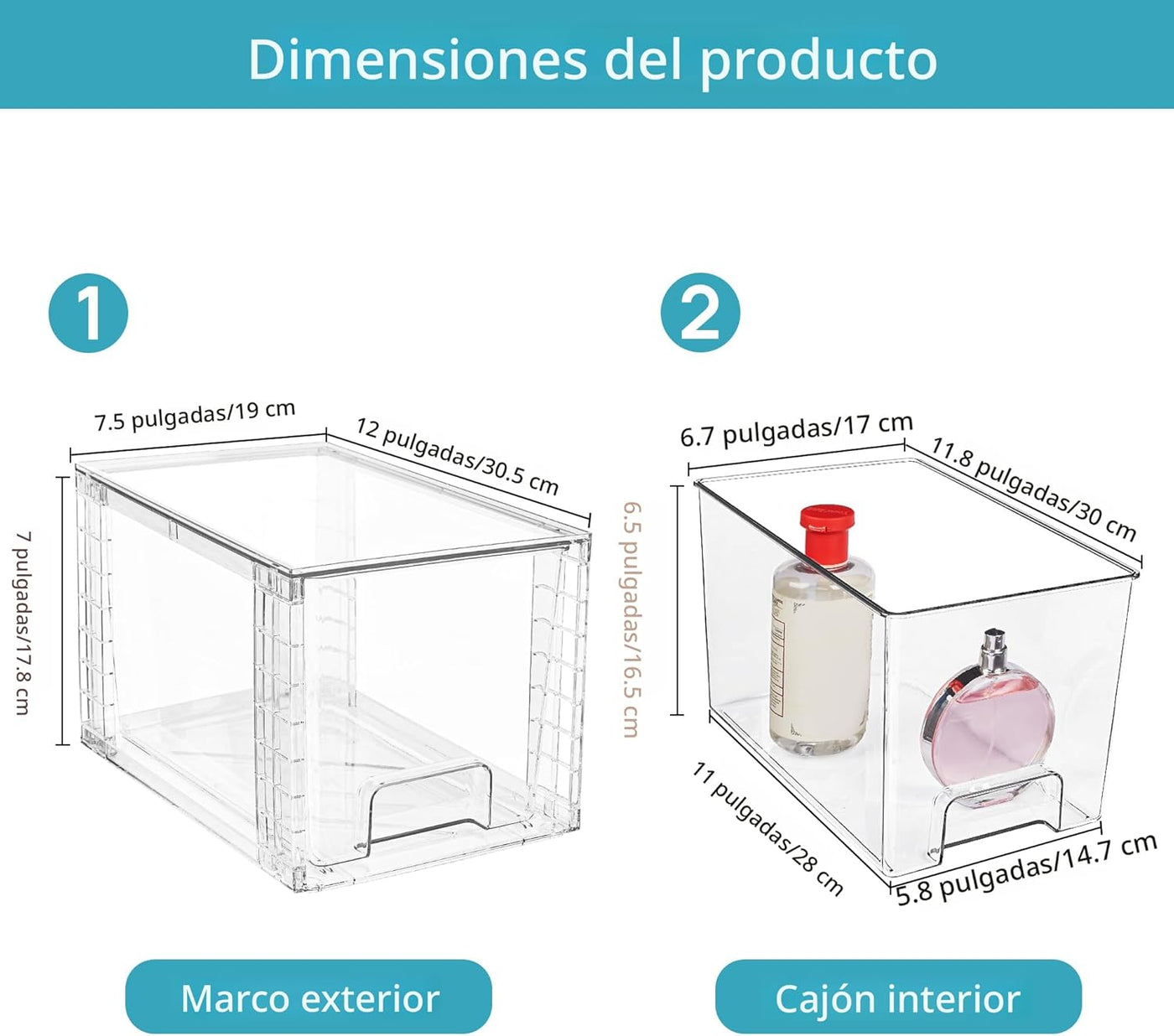 Vtopmart - Paquete de 8 unidades de cajones de almacenamiento grand...