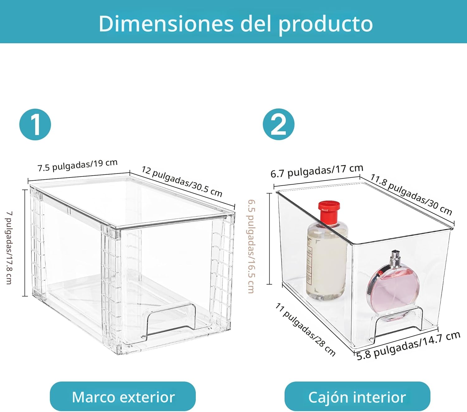 Vtopmart - Paquete de 8 unidades de cajones de almacenamiento grand...