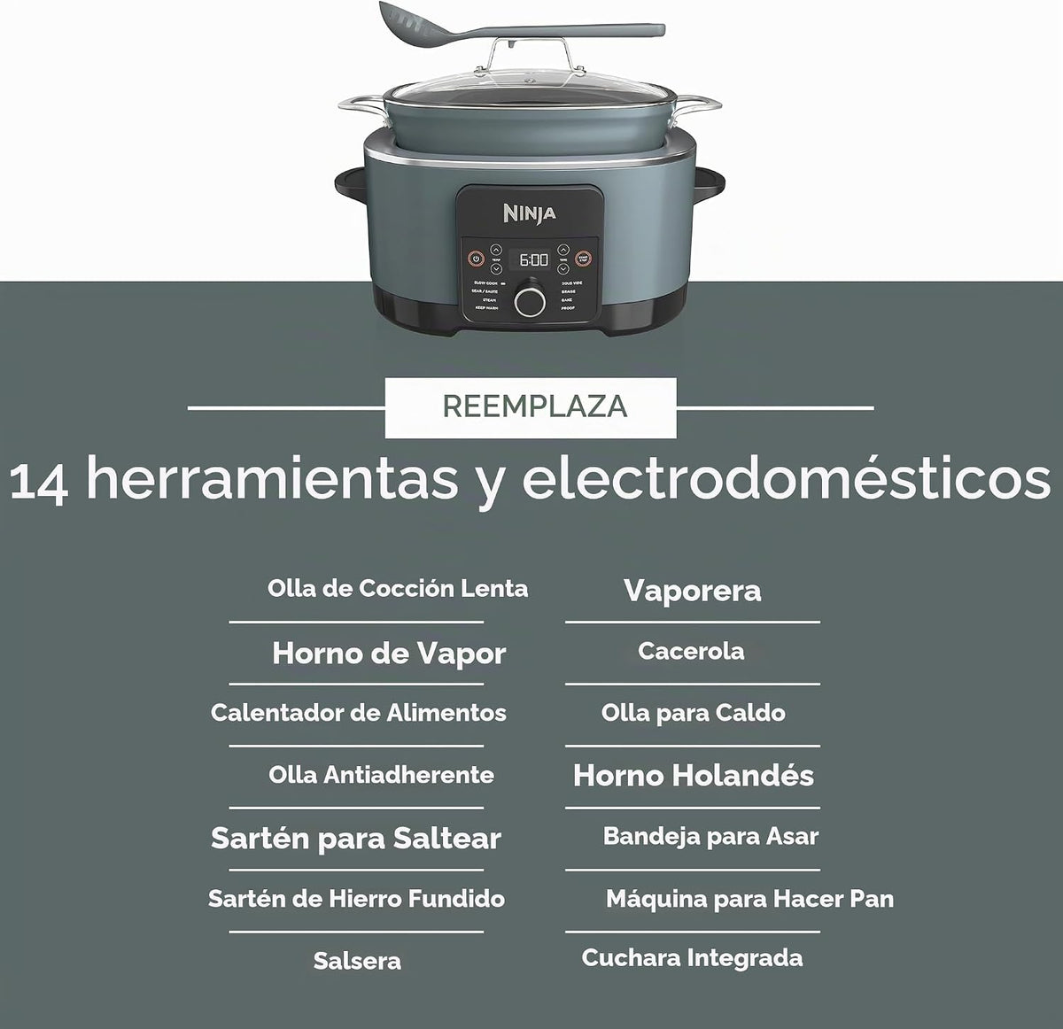 Ninja MC1001 Foodi PossibleCooker PRO - Cocina múltiple de 8.5 cuar...