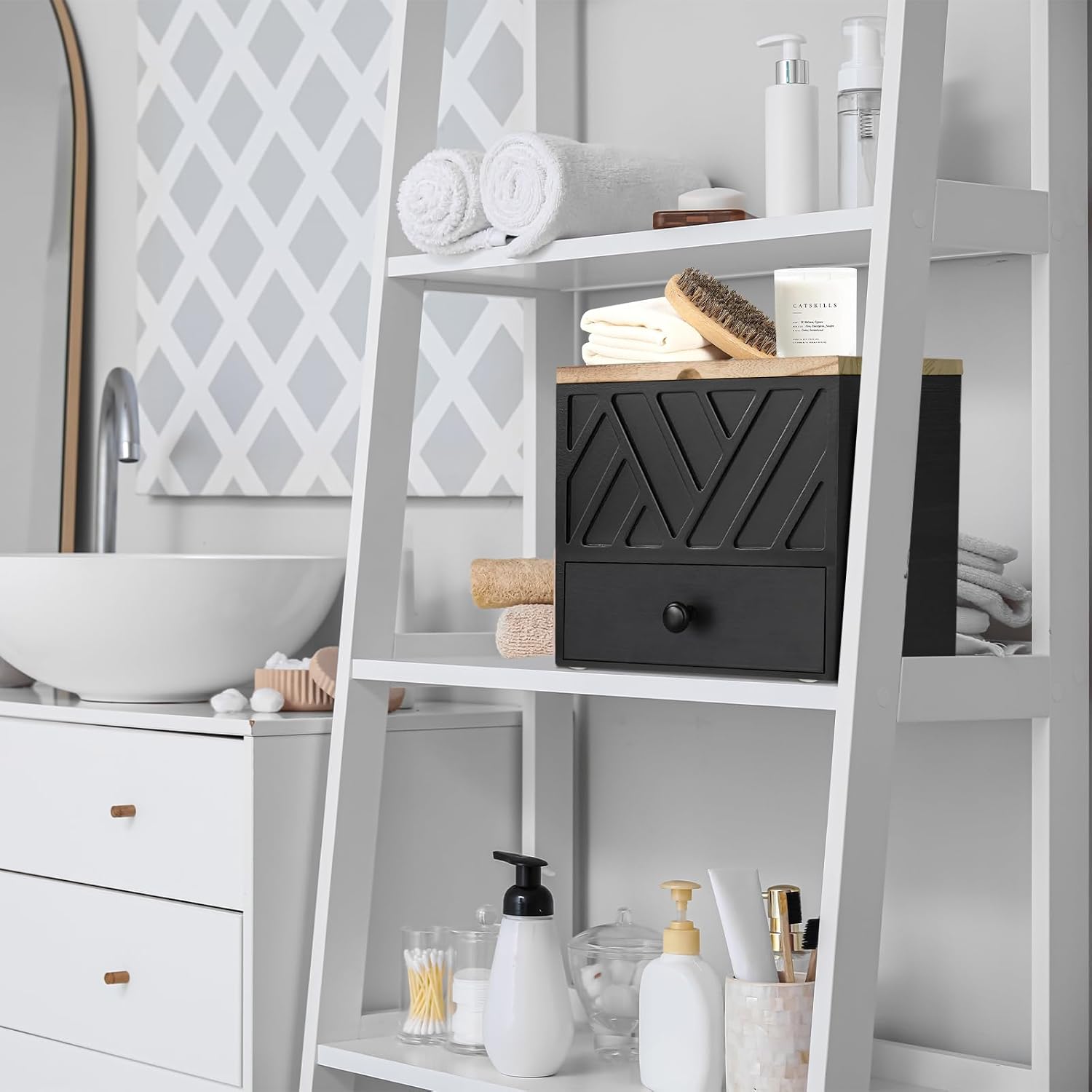Soporte para tampones para decoración de baño, organizador de produ...