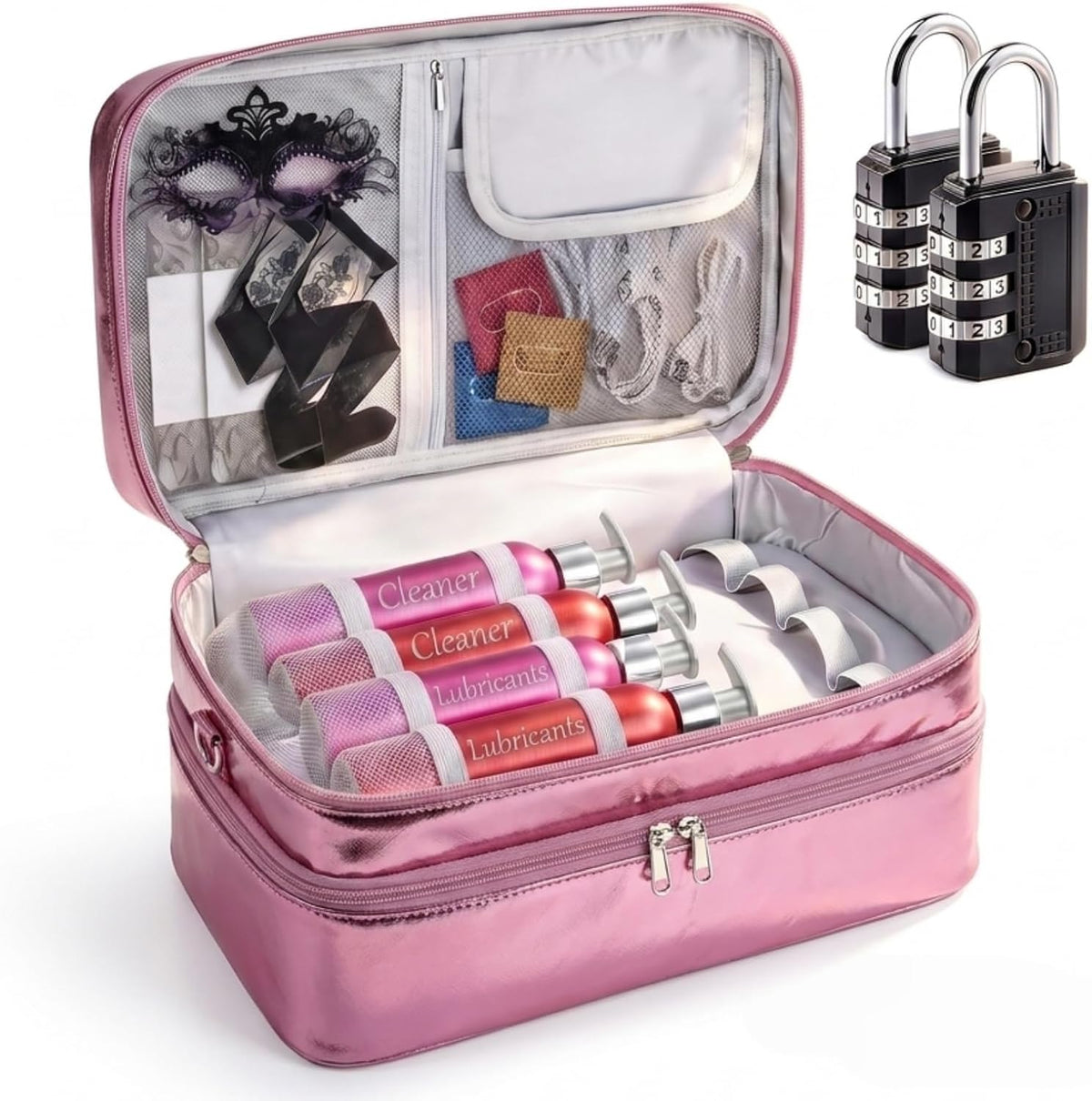 Bolsa de almacenamiento de juguetes sexuales con cerradura, caja de...
