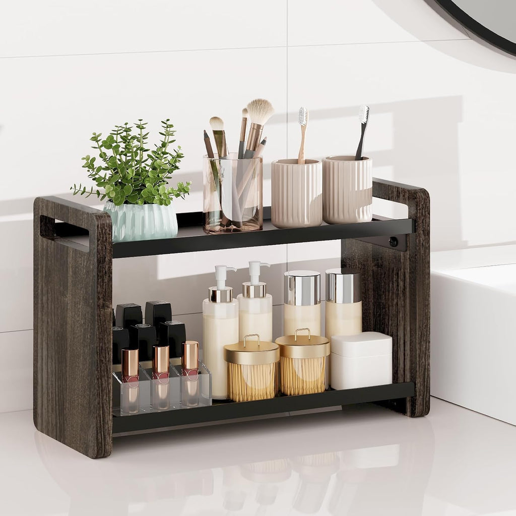 UJQSUN Organizador de mostrador de baño, estante de encimera de bañ...