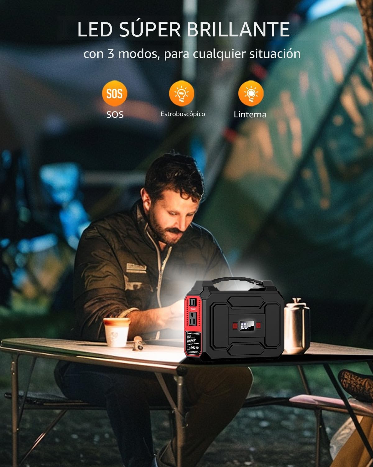 Generador de energía solar, central eléctrica portátil de 100 W con...
