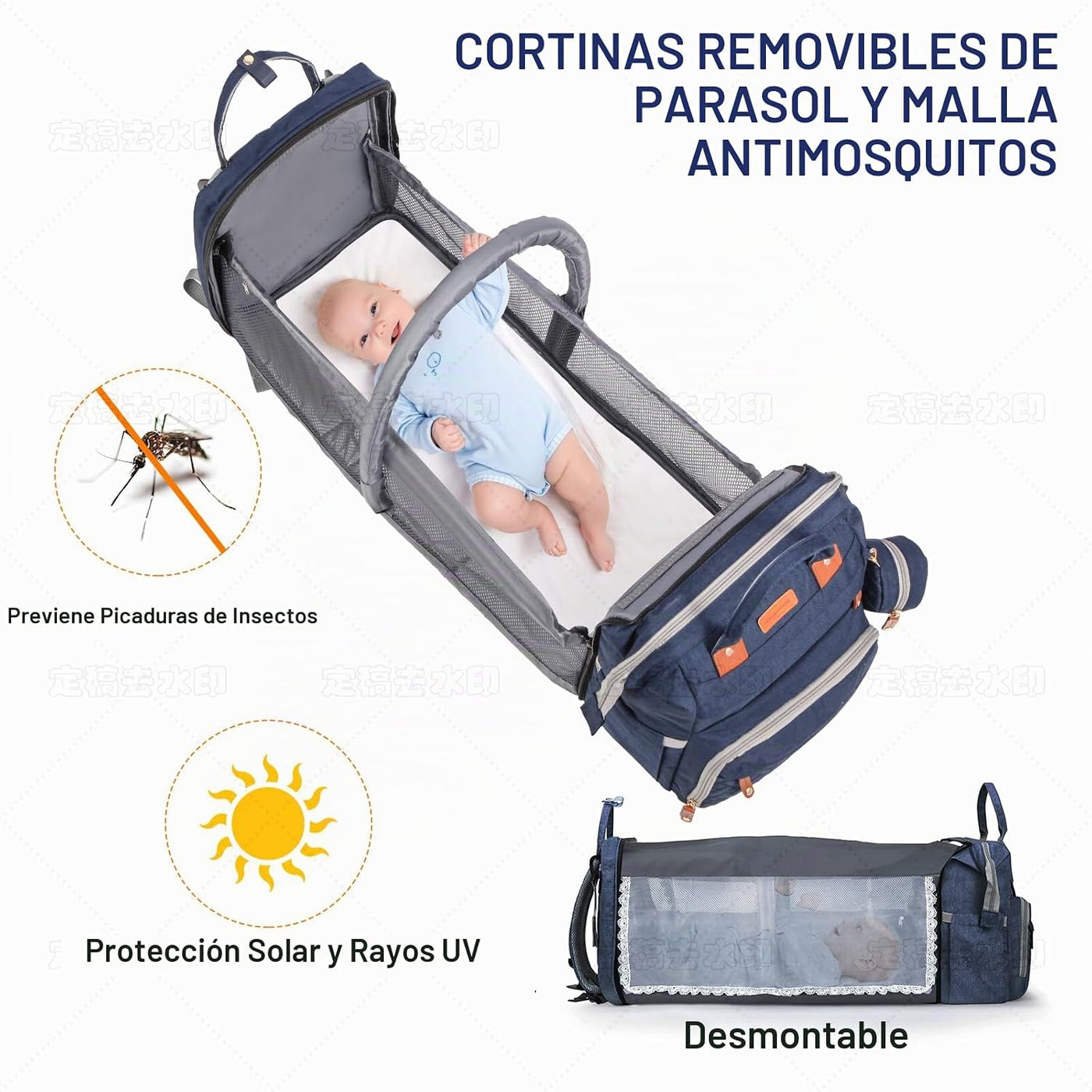Mochila para pañales para bebé, con estación de cambio de pañales,...