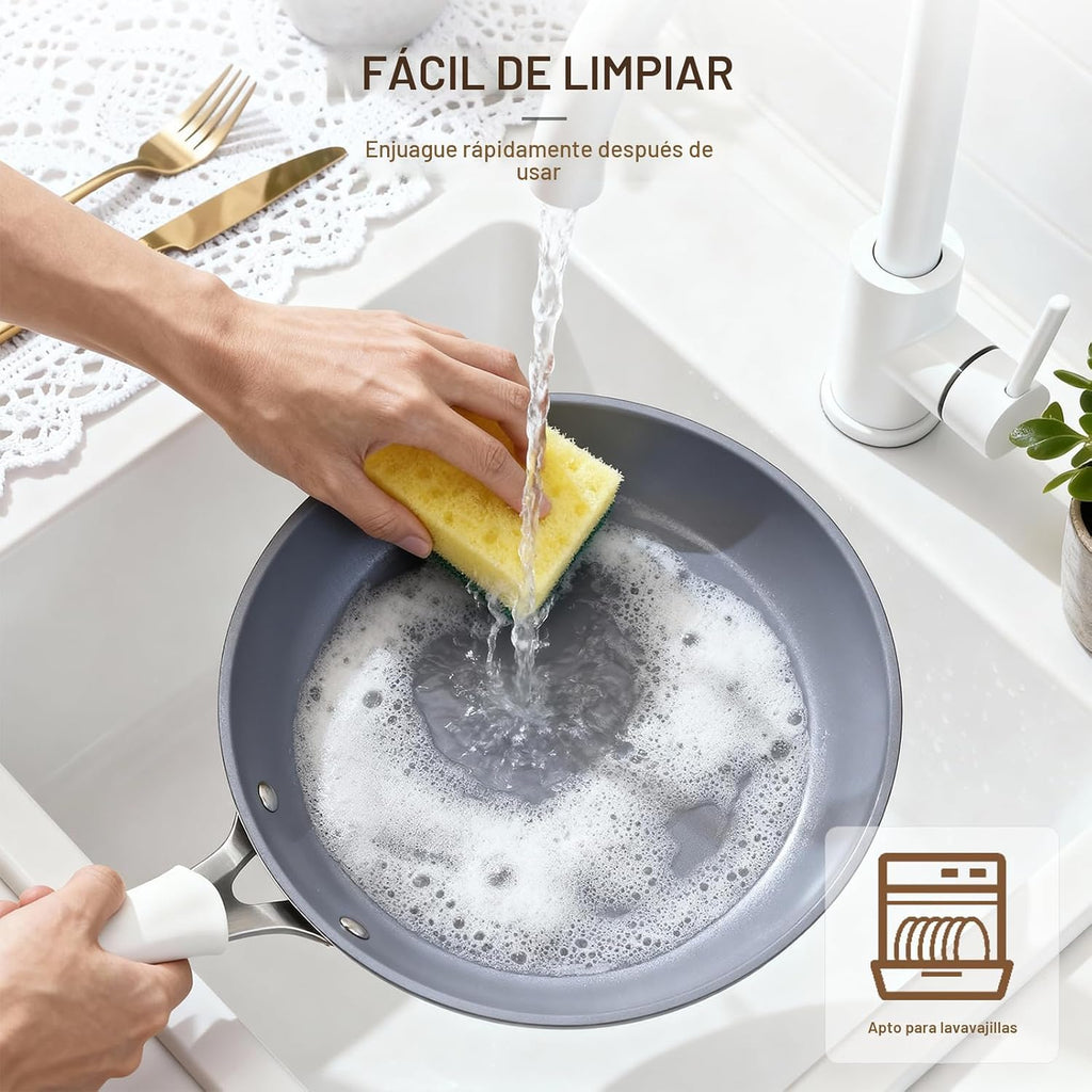 Ammeloo Juego de utensilios de cocina de cerámica acanalada de 15 p...