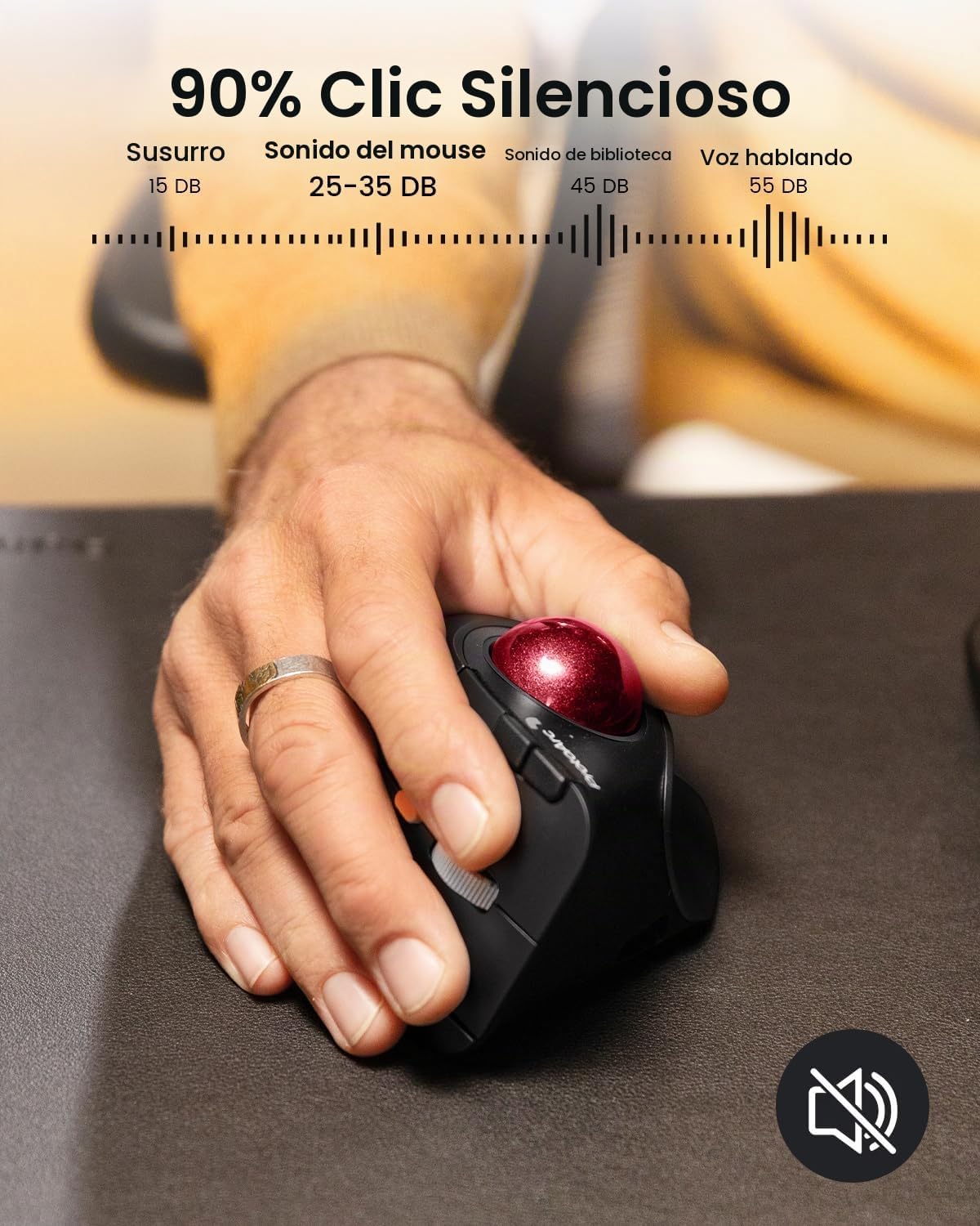 ProtoArc Ratón Trackball Inalámbrico Vertical, EM05 NL Ratón Ergonó...