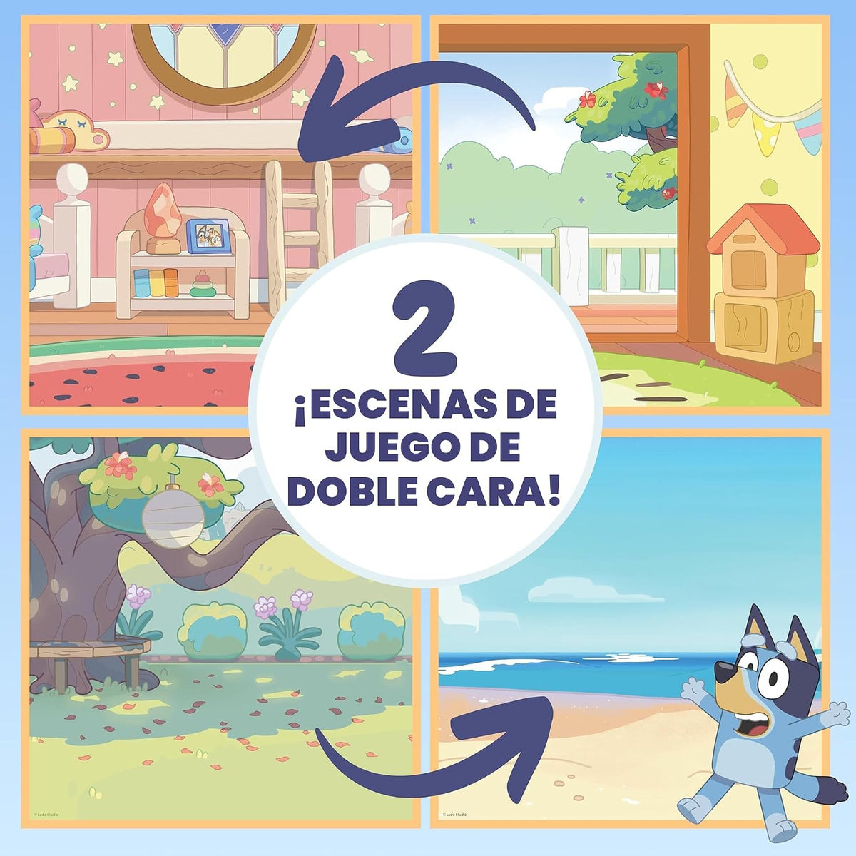 Horizon Group USA Bluey Casa de juegos magnética de madera, juego d...