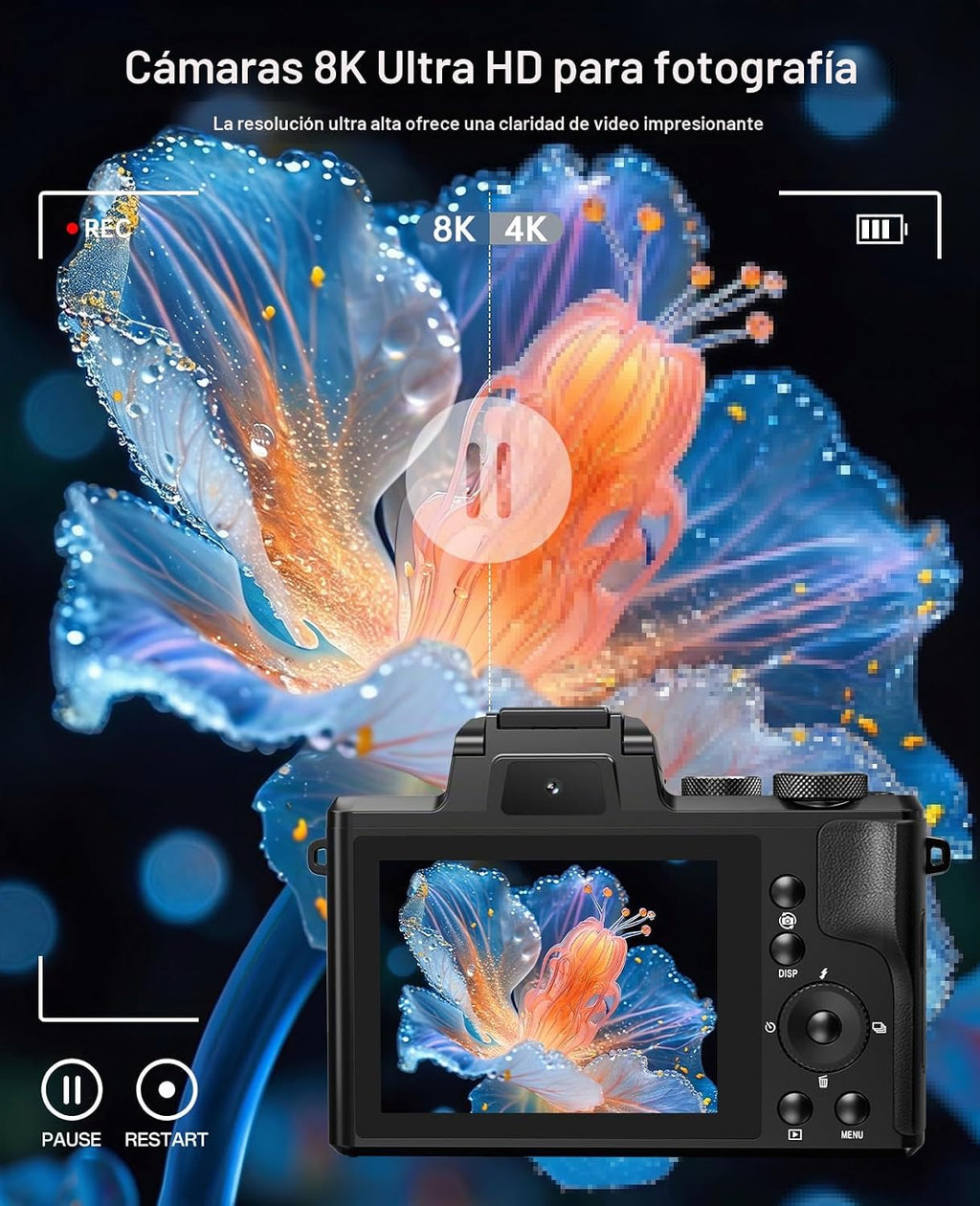 Cámaras digitales 8K para fotografía, enfoque automático 2026 88MP...