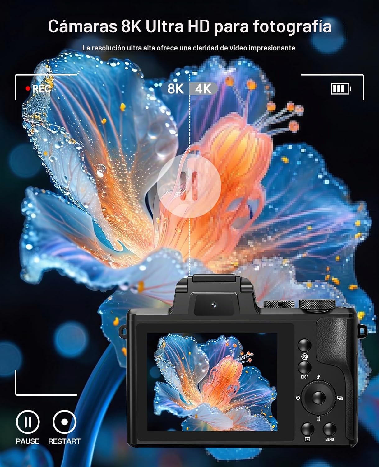 Cámaras digitales 8K para fotografía, enfoque automático 2026 88MP...