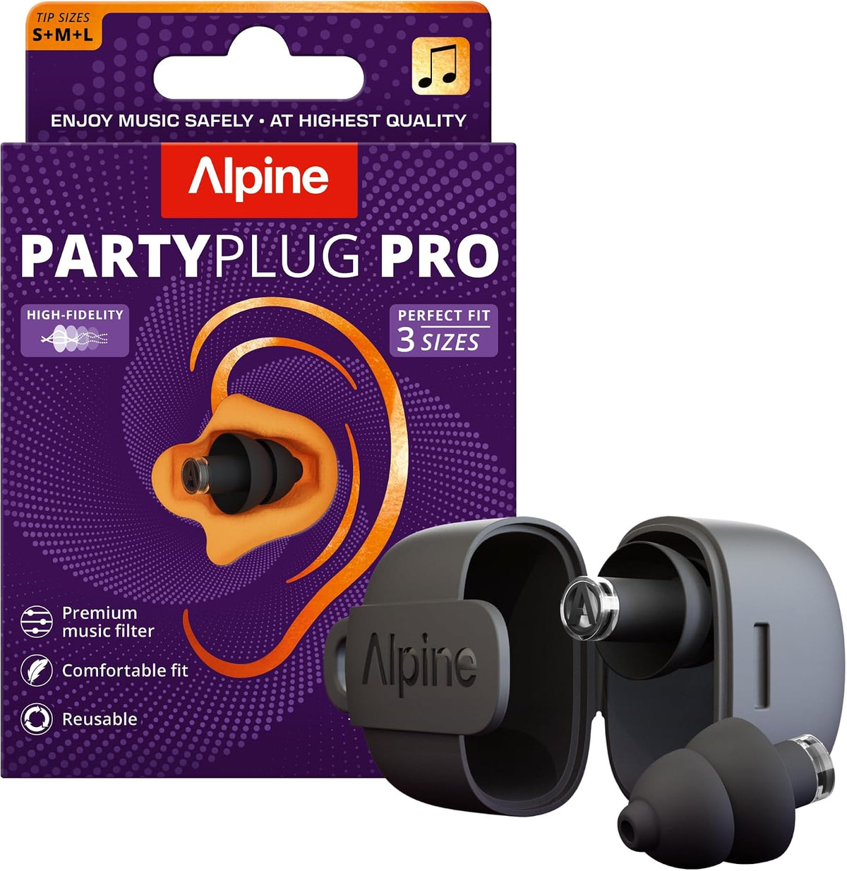 Alpine PartyPlug Tapones para los oídos para conciertos - Tapones p...