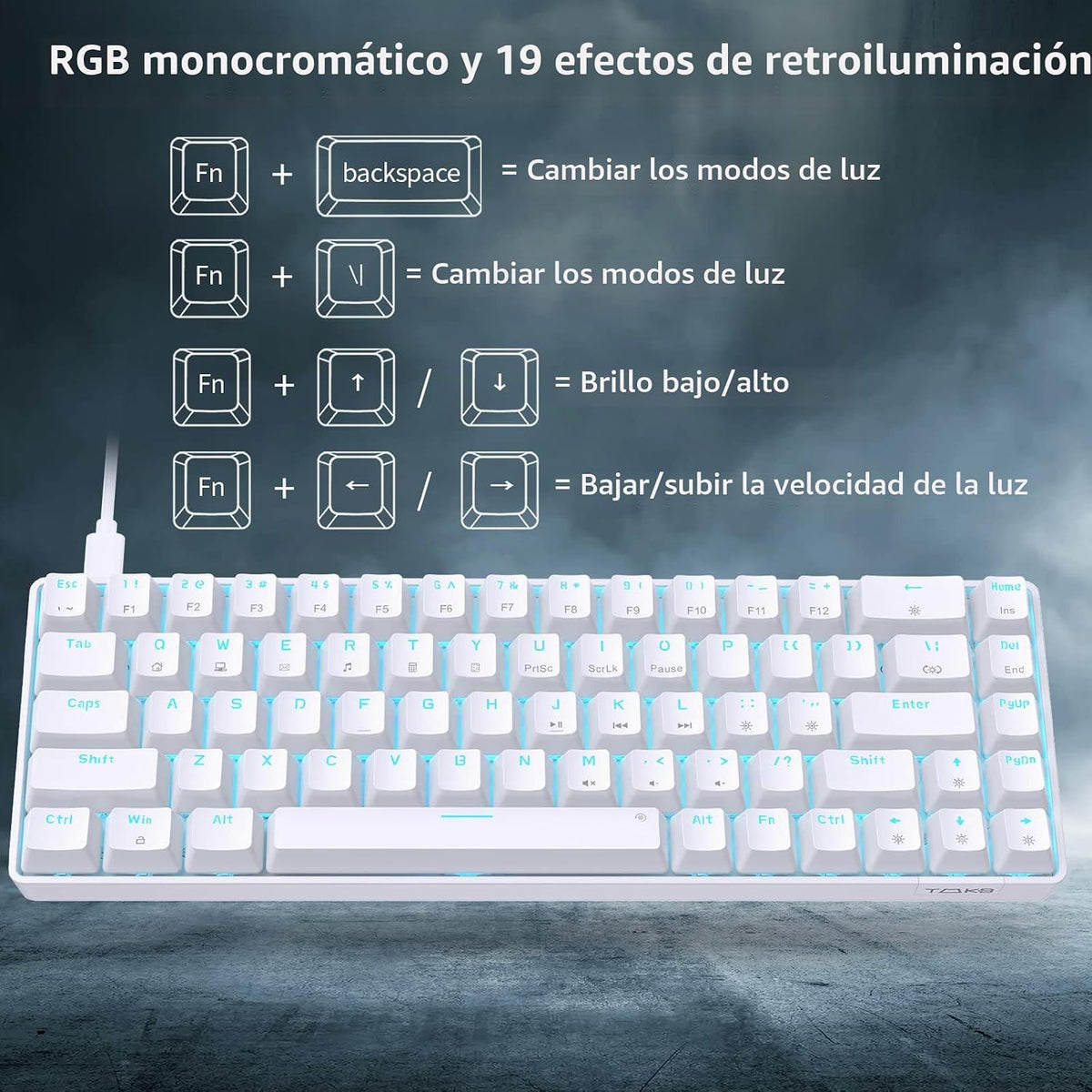 DIERYA T68SE - Teclado mecánico 60% para juegos, ultra compacto Min...
