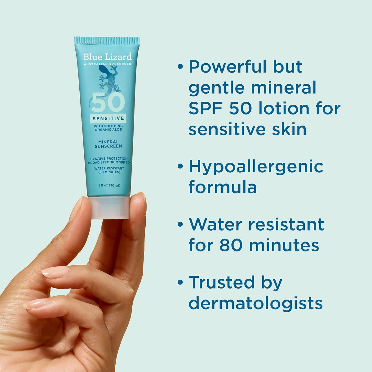 Blue Lizard Sensitive Mineral Sunscreen SPF 50 Loción de protección...