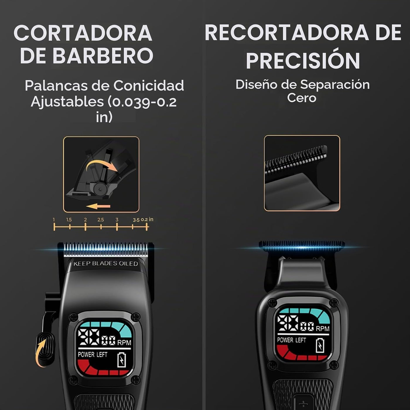 Ufree Cortapelos para hombres, motor sin escobillas de 9000 RPM, cu...
