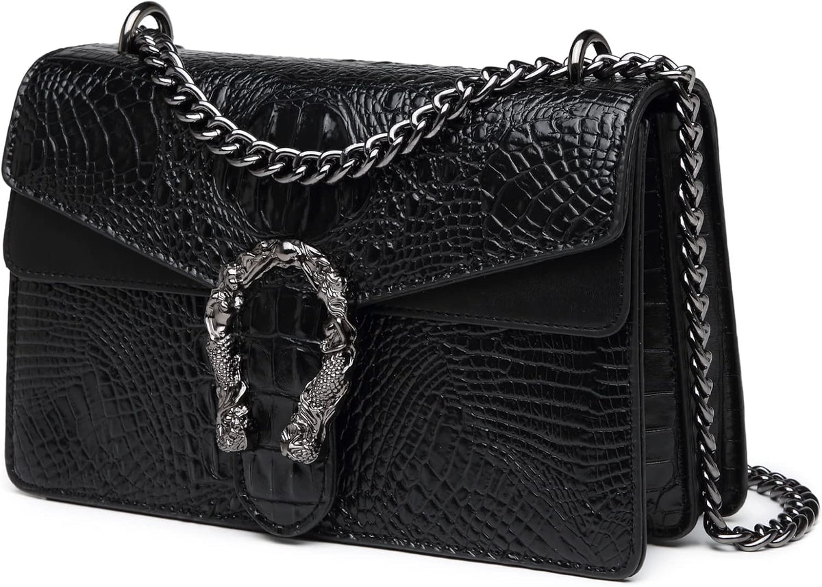 MYHOZEE Crossbody Bags for Women - Snake Printed Clutch Purses Leat...