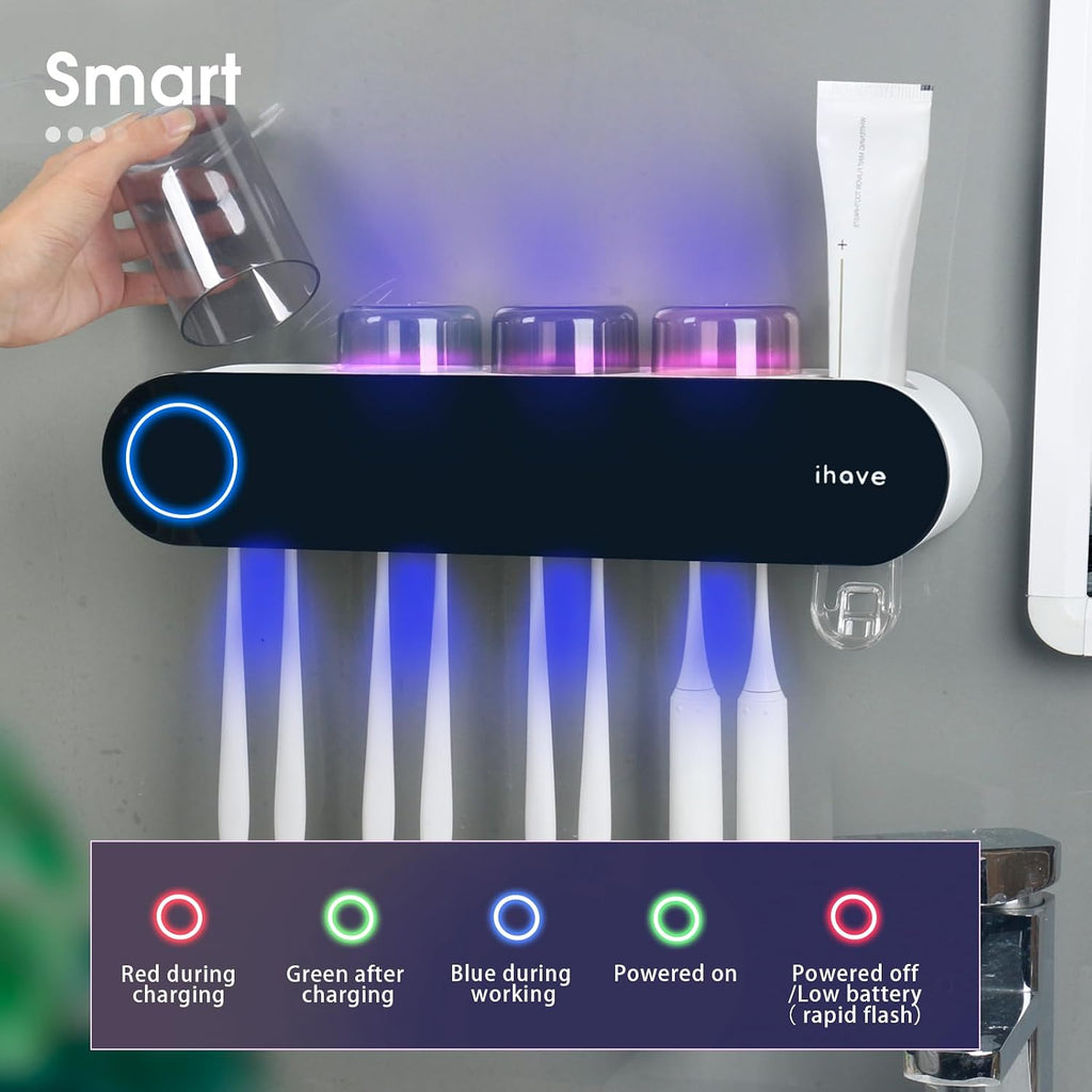 iHave Porta cepillos de dientes para baños, desinfectante y soporte...