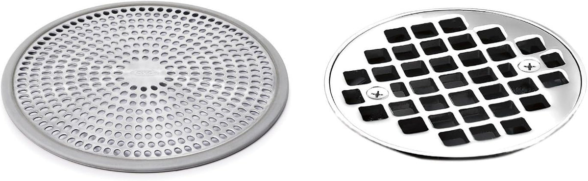 Protector de drenaje para ducha con buena sujeción OXO., Acero inox...