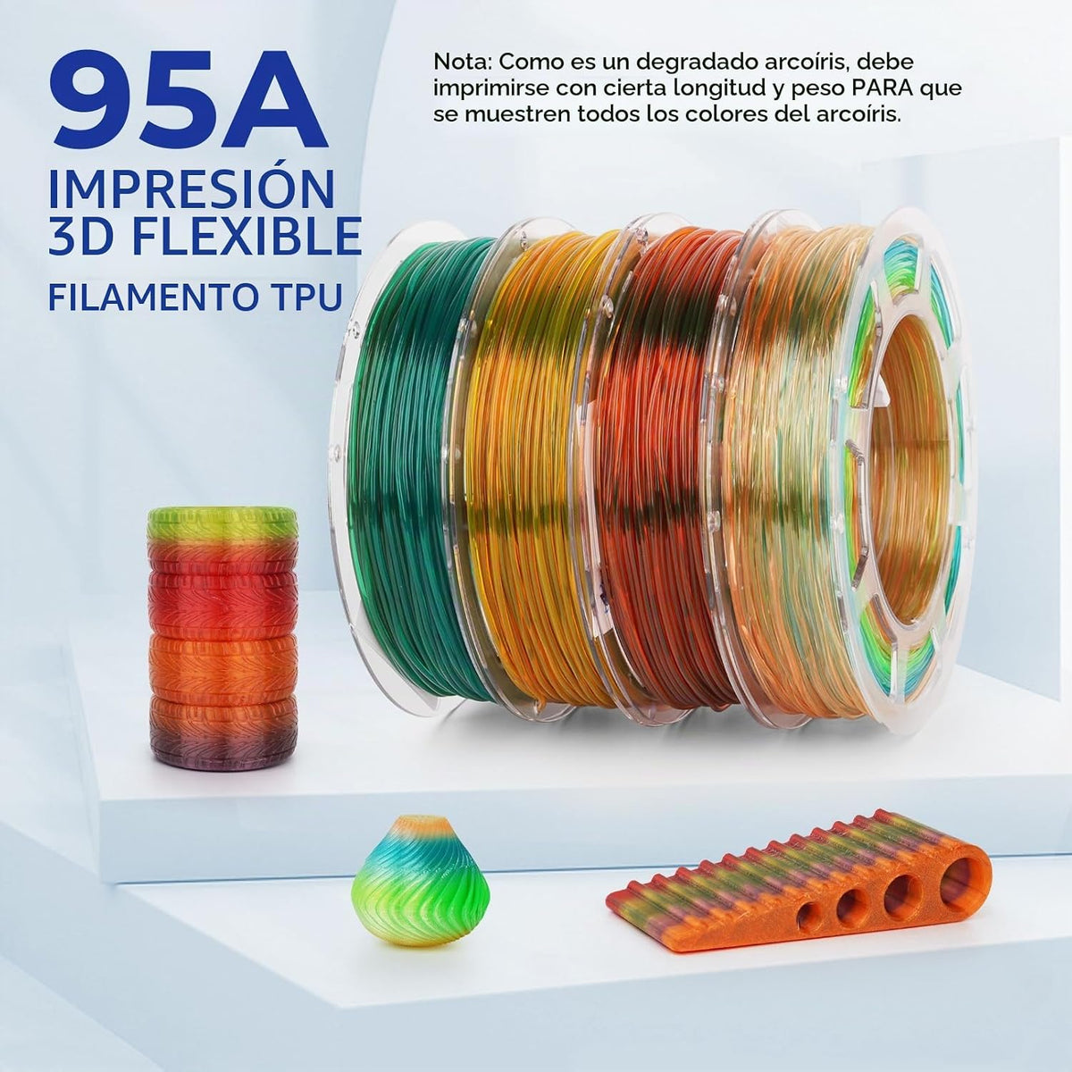 AMOLEN - Paquete de 4 carretes de filamento de TPU para impresora 3...