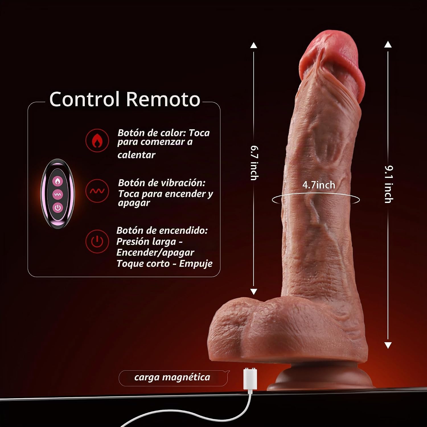 Koxten Consolador de empuje juguetes sexuales vibrador \u2013 Pene...