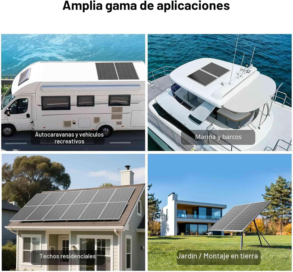HQST Panel solar de 400 W, 2 x 200 W, tipo N, 16 BB, hasta 25.4 % d...