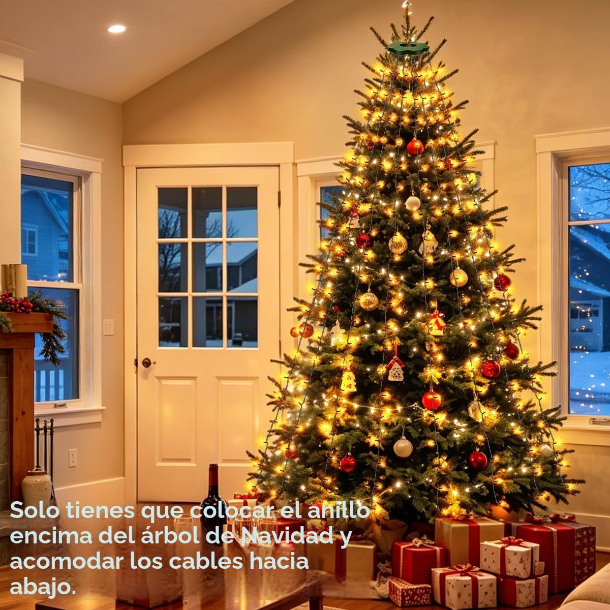 Luces para árbol de Navidad, luces de decoración de árbol, luces de...