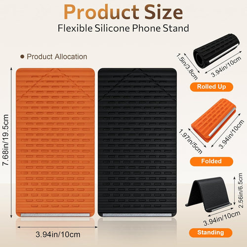 2 soportes de silicona flexible para teléfono con núcleo de alumini...