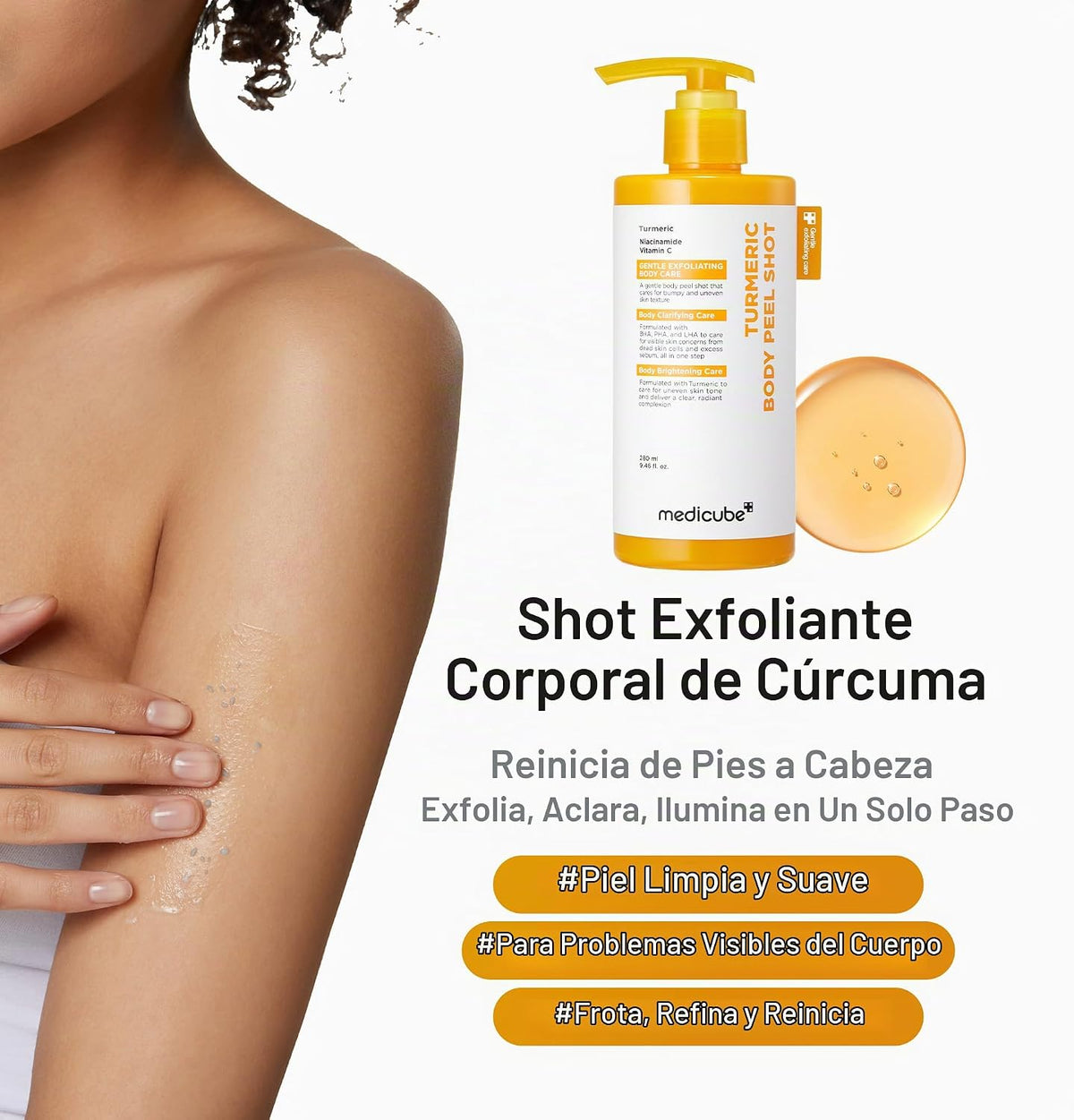 medicube Body Peel Shot Duo - Disparo corporal con ácido hipocloros...