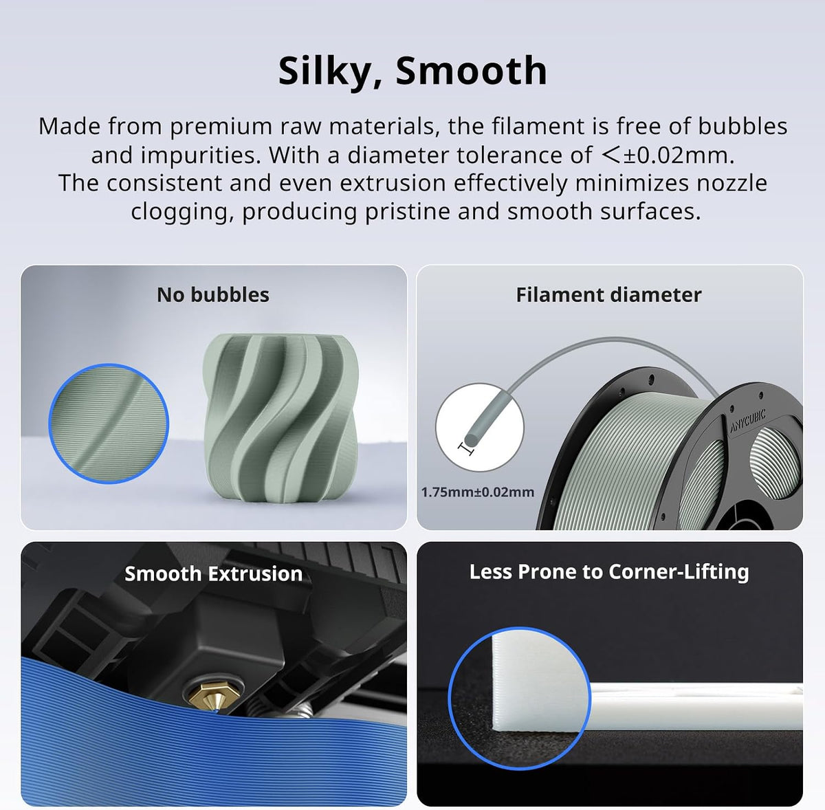 ANYCUBIC Filamento PLA Plus (PLA+), filamento de impresora 3D de 0....