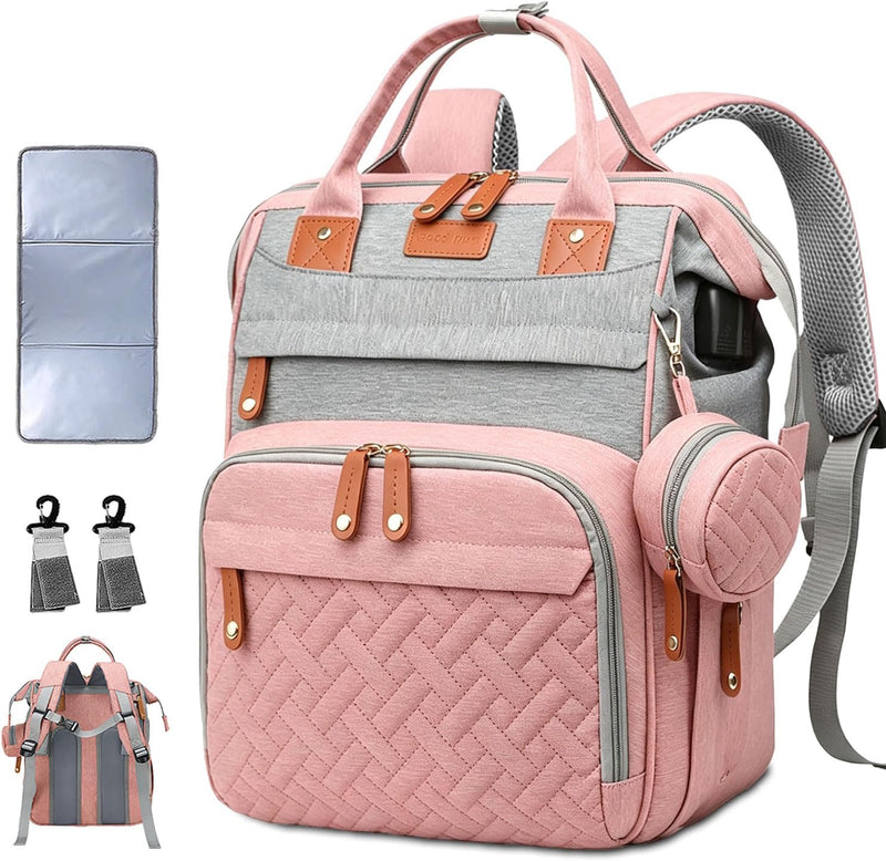 SHITIESHOU Bolsa de pañales para mamá y papá, con cambiador, 19 bol...